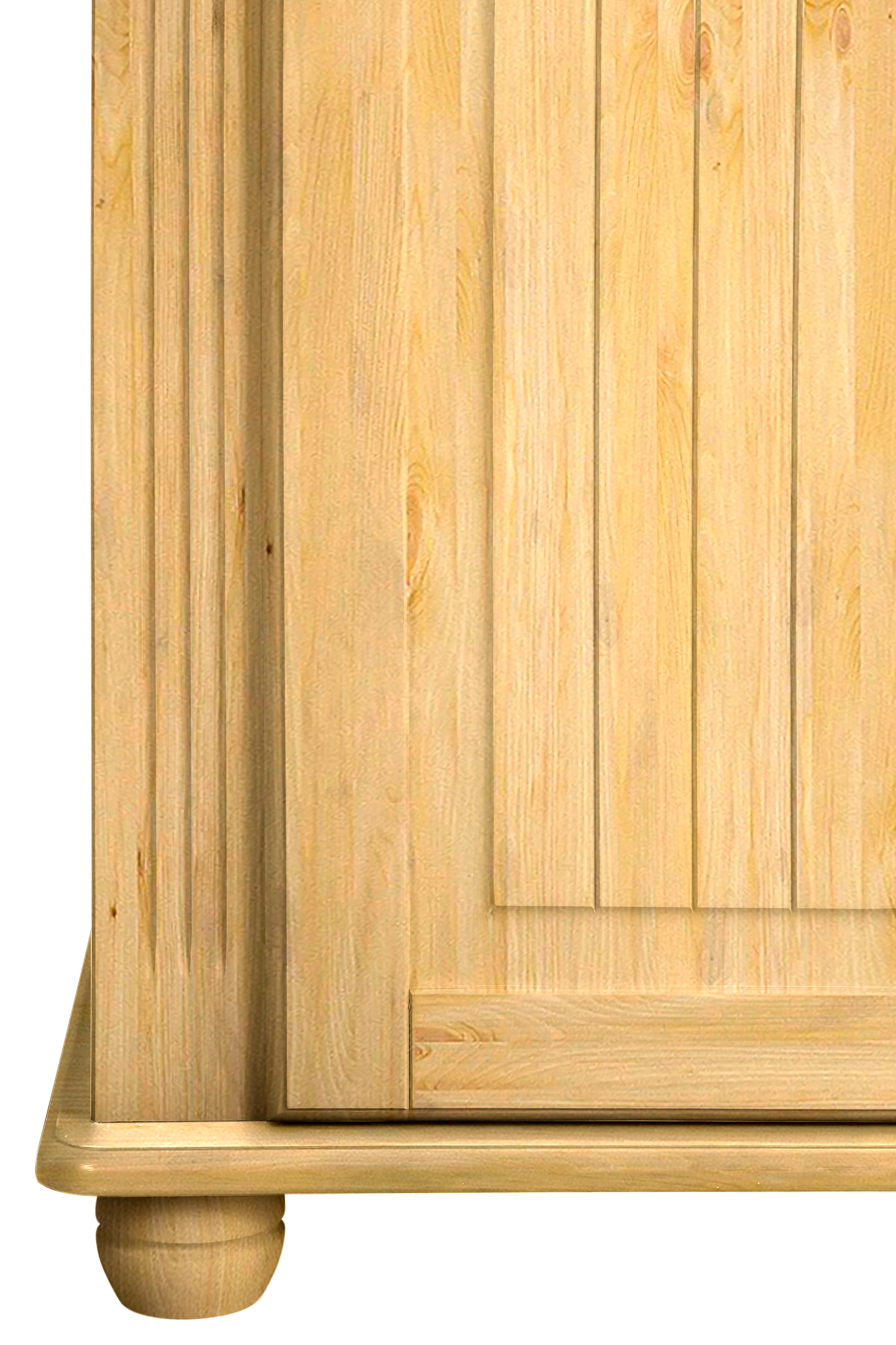 Home affaire Kleiderschrank »Adele«, (4 Breiten: 92/130/169/207 H/T ca. 191/54 cm), aus massiver Kiefer,Spiegel beim 4-und 5-trg.Schrank, Innenausstattung