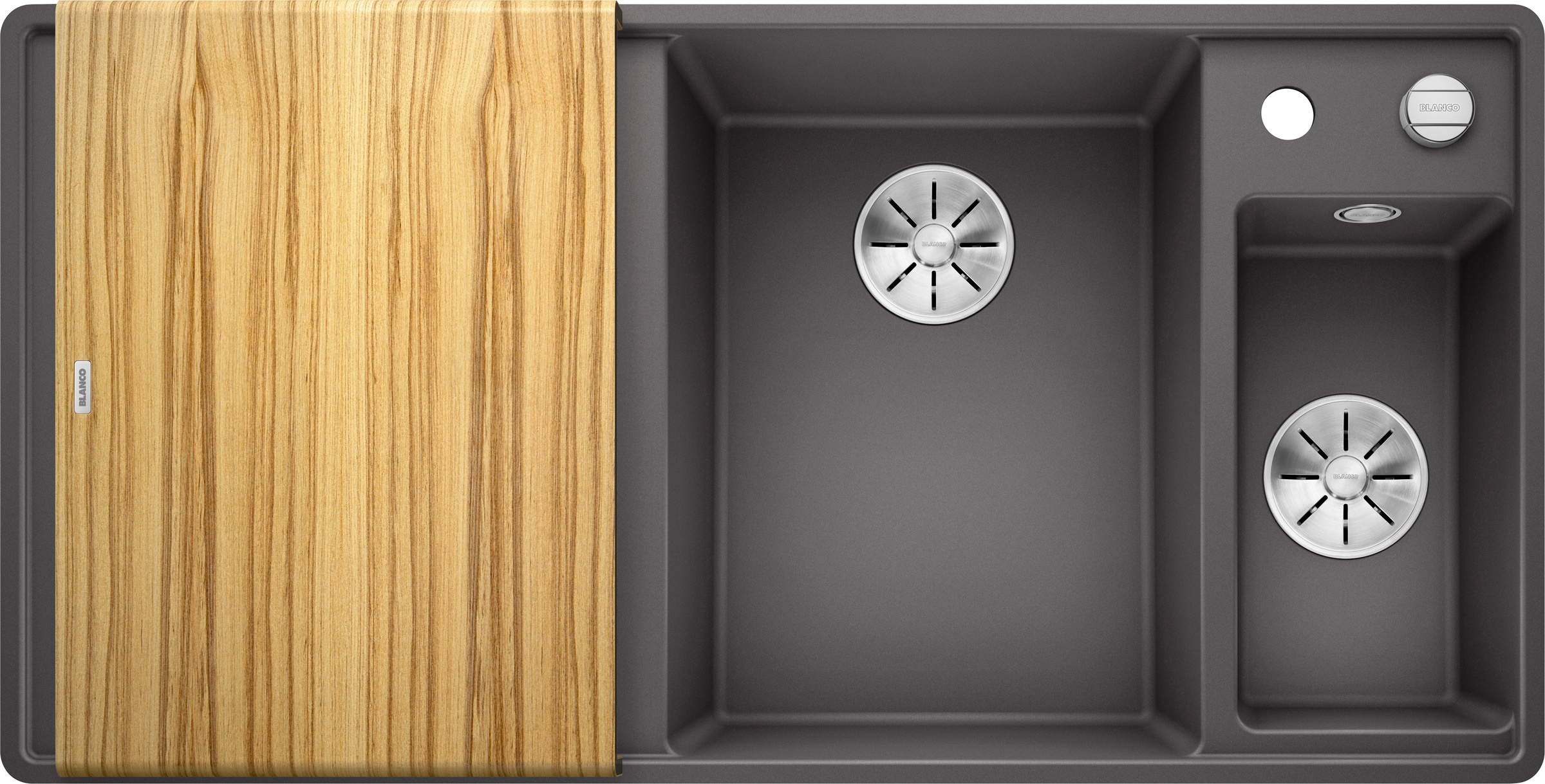 Blanco Granitspüle »AXIA III 6 S-F« 1 Stk. tlg. inklusive Esche-Compound-Brückenschneidebrett und Multifunktionsschale