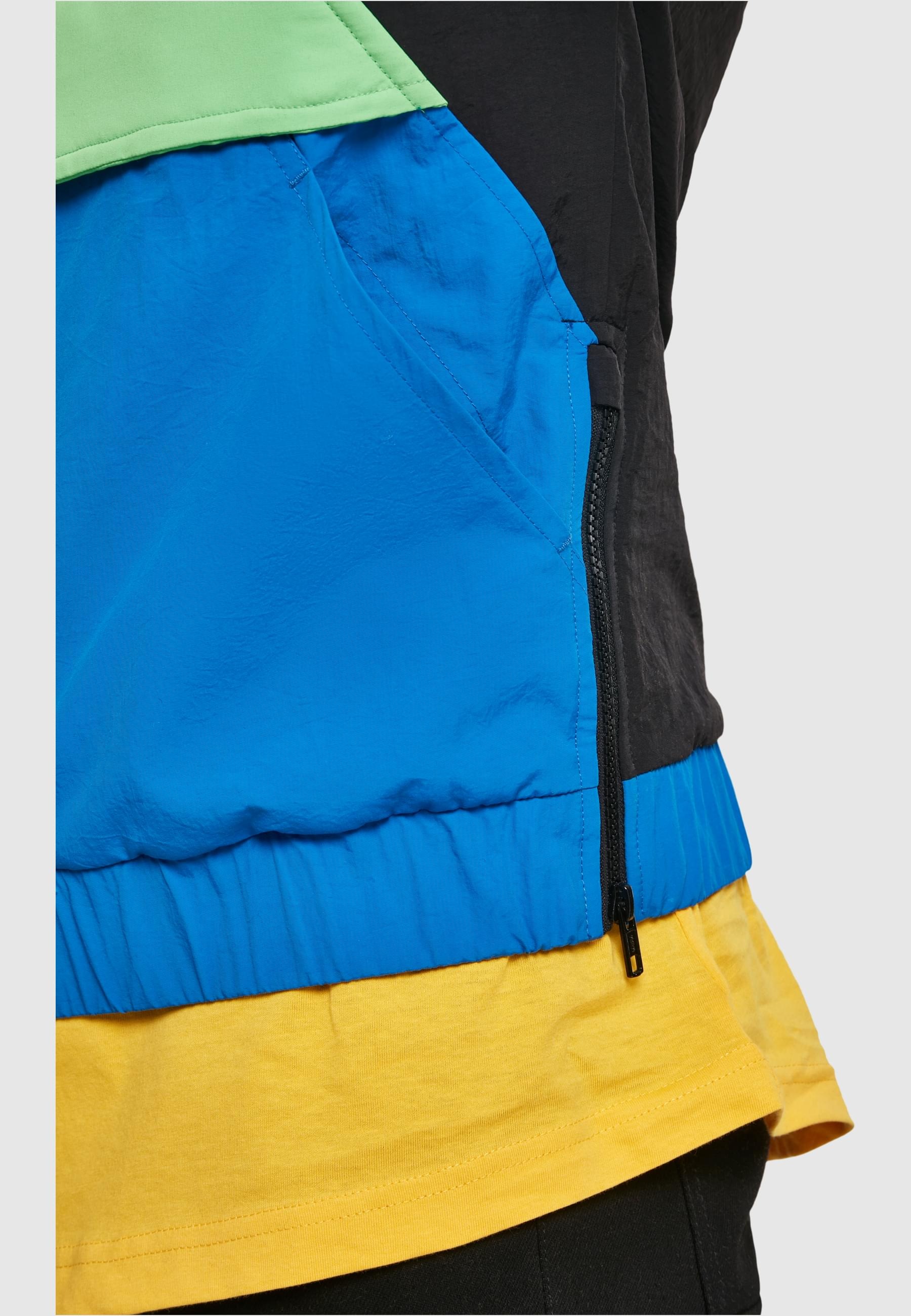 URBAN CLASSICS Allwetterjacke »Urban Classics Herren 3-Tone Neon Mix Pull Over Jacket«, (1 St.), mit Kapuze