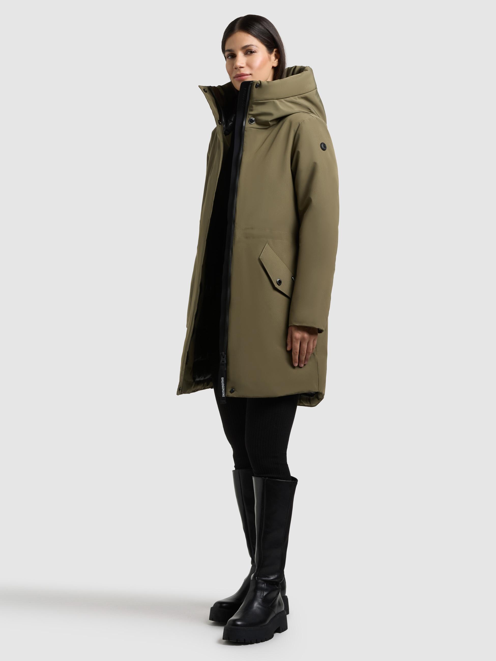 khujo Wintermantel »Diance« Lange Damen Winterjacke mit großer Kapuze