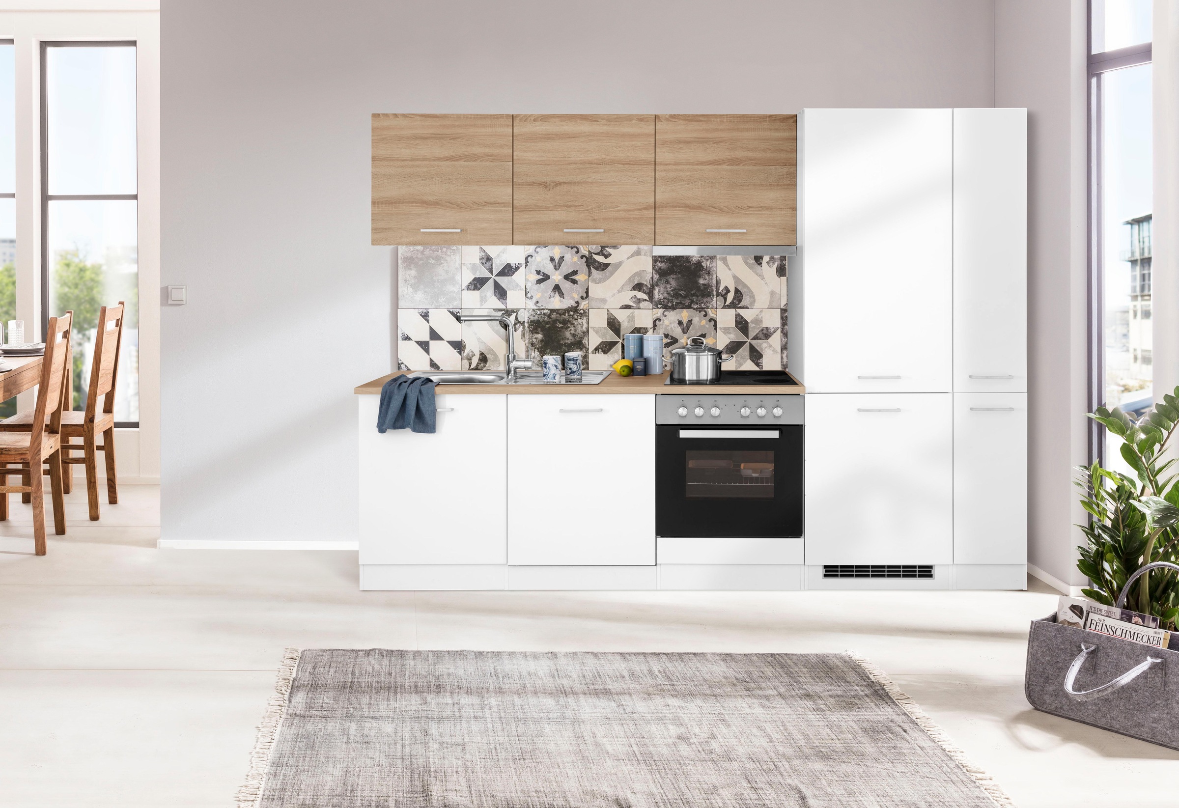 KOCHSTATION Küchenzeile "KS-Visby", mit E-Geräte, 270 cm, inkl. Kühl/Gefrie günstig online kaufen