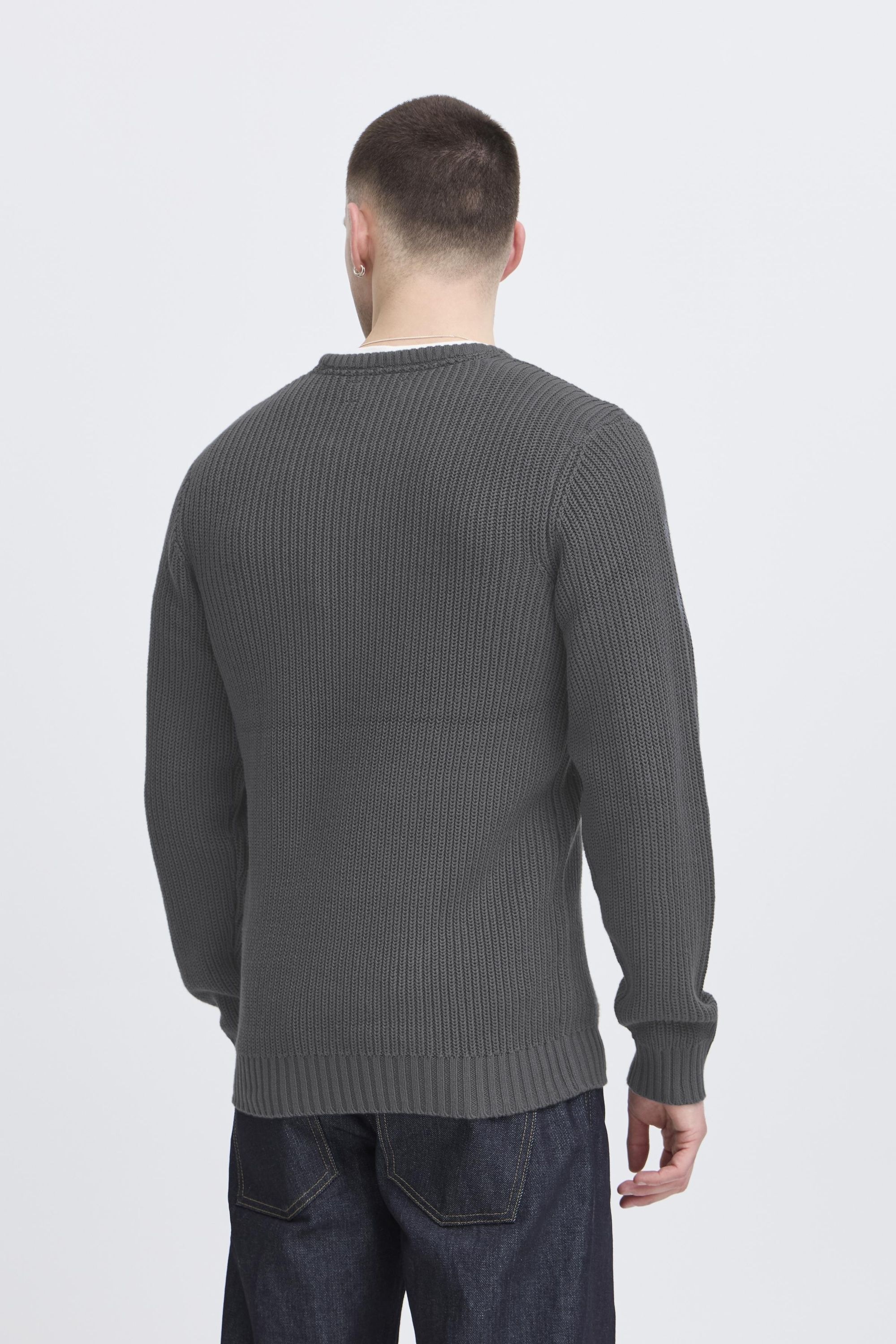 Strickpullover BLEND "BHDeno", Herren, Gr. XXL, iron gate, Grobstrick, 50% Baumwolle, 50% Polyacryl, unifarben, normal normal, Rundhals, Pullover Strickpullover, Klassischer Grobstrickpullover mit Rundhalsausschnitt 6