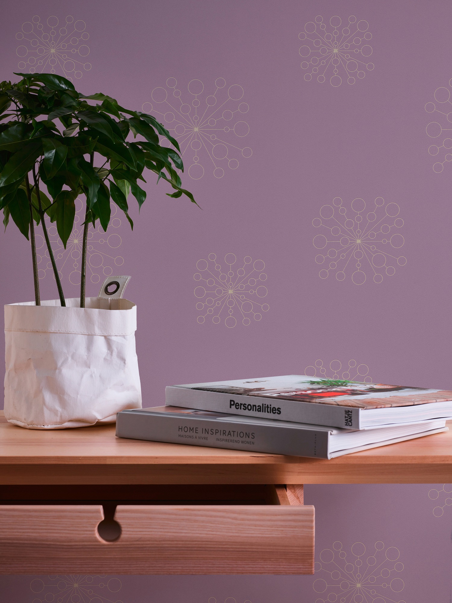A.S. Création Vliestapete »Trendwall«, grafisch-geometrisch-gemustert, Tapete Geometrisch Tapeten Wohnzimmer Schlafzimmer Küche Violett Flur