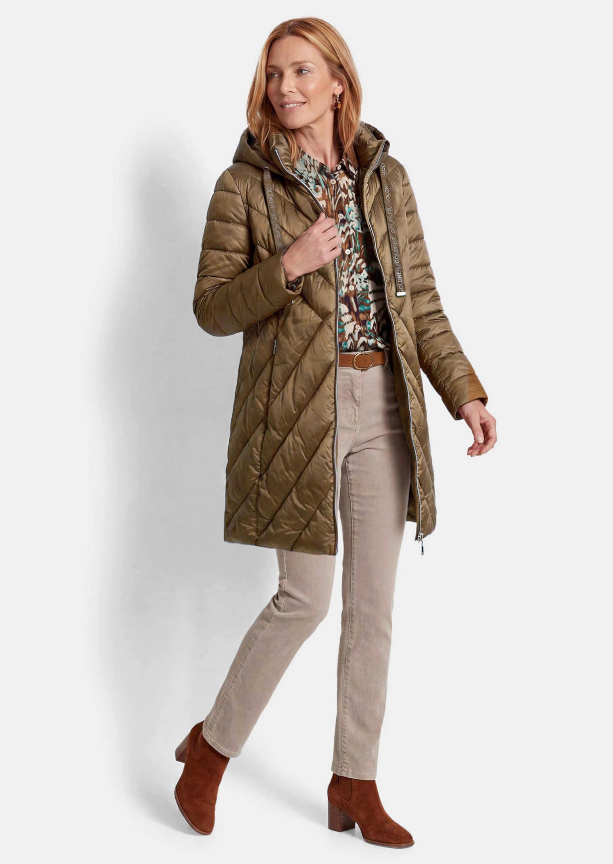 GOLDNER Kurzjacke »Kurzmantel mit Kapuze und Stehkragen« Taschen an der Seite mit nahtfeinverdecktem RV