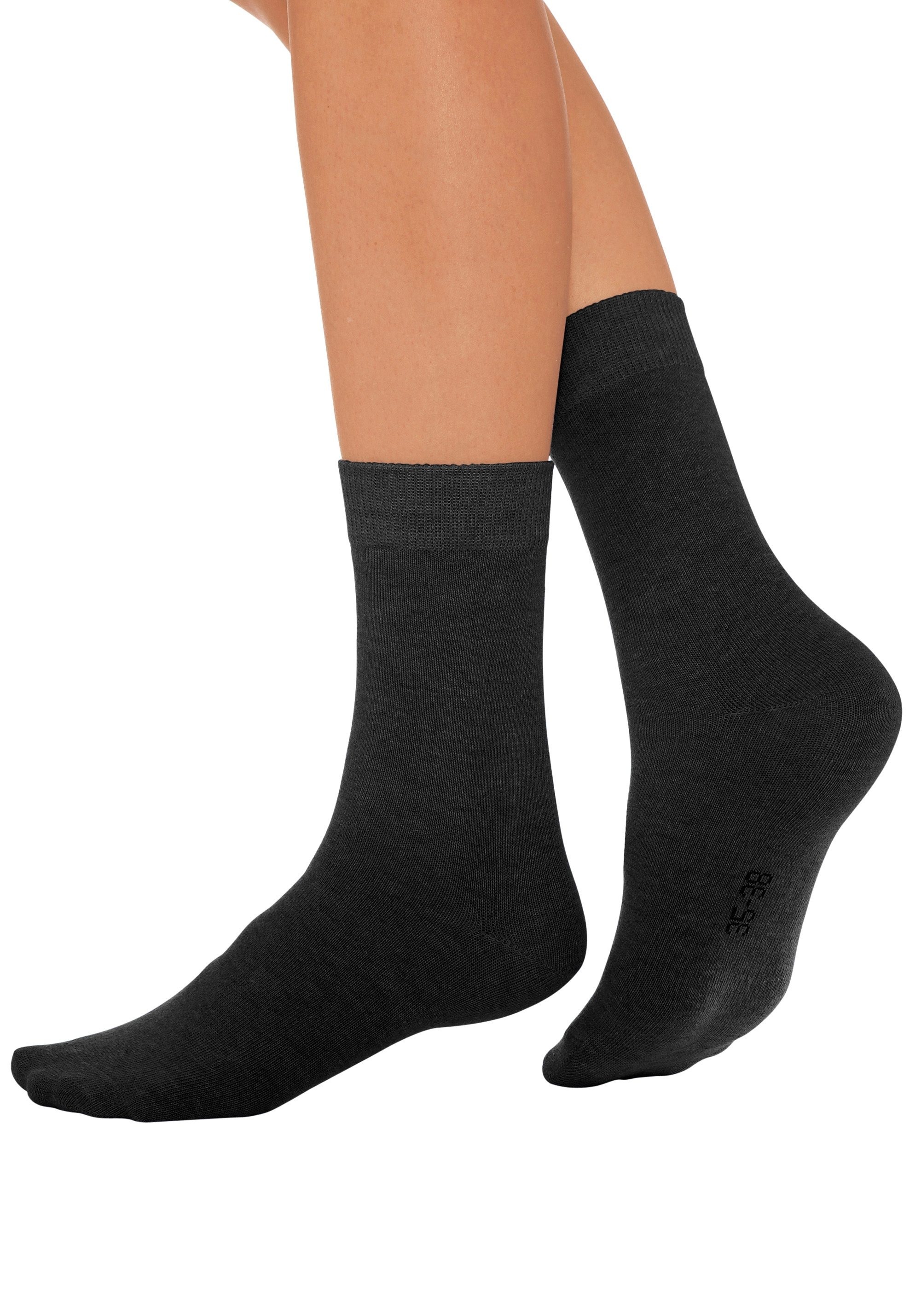 Lavana Basicsocken, (Packung, 7 Paar), mit druckfreiem Bündchen