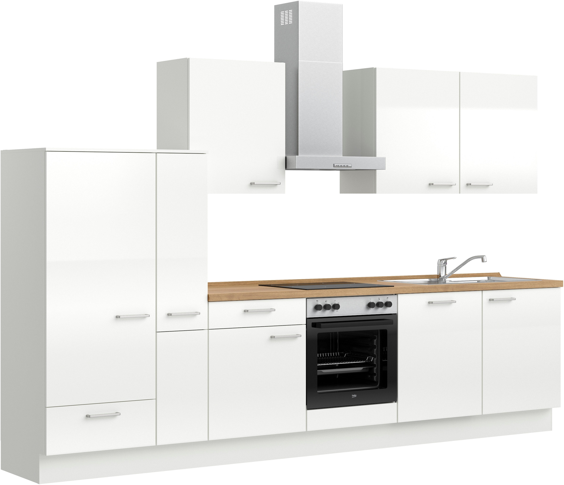 nobilia® Küchenzeile »"Flash I"«, vormontiert, Ausrichtung wählbar, Breite 330 cm, wahlw. mit E-Geräten