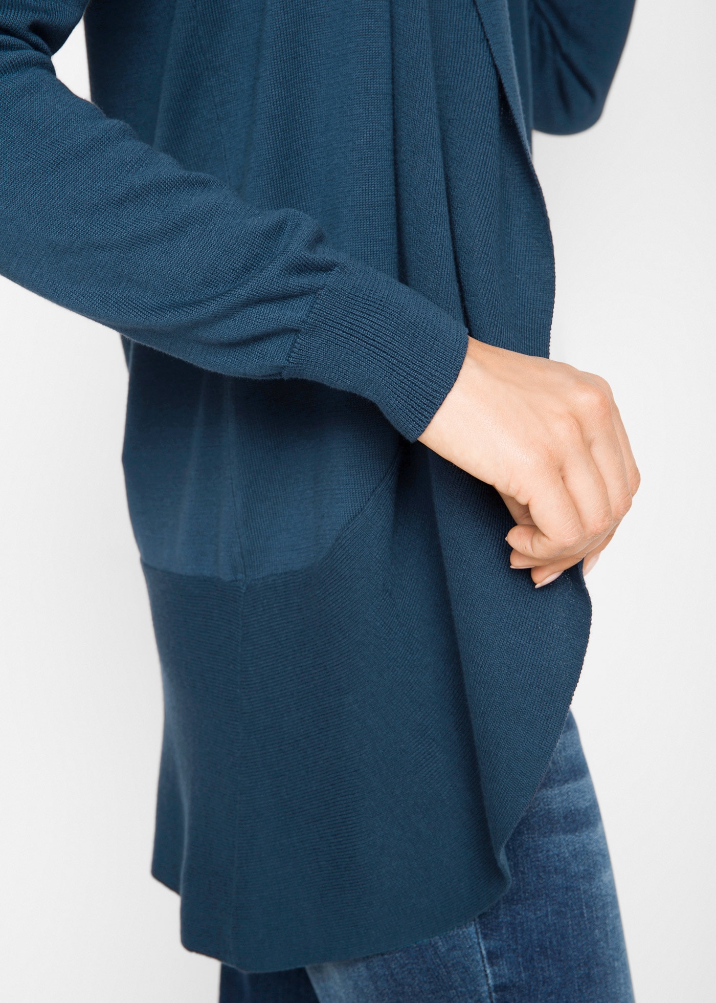 bonprix Strickjacke mit Wasserfallkragen und ohne Verschluss