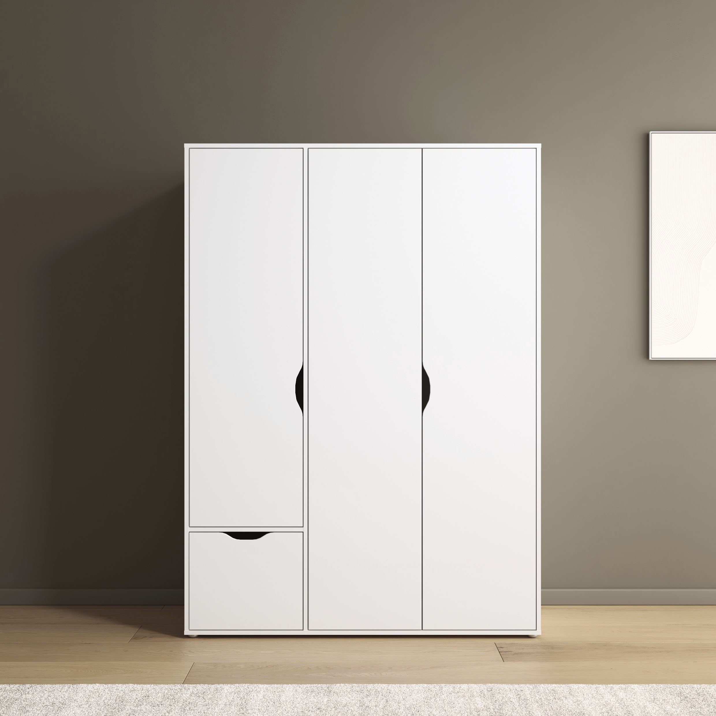 rauch "Kleiderschrank Schrank Garderobe Wäscheschrank NARAI mit Schubladen" in 3 verschiedenen Ausstattungen BASIC/CLASSIC/PREMIUM, Griffausfräsungen für eine grifflose Optik TOPSELLER MADE IN GERMANY