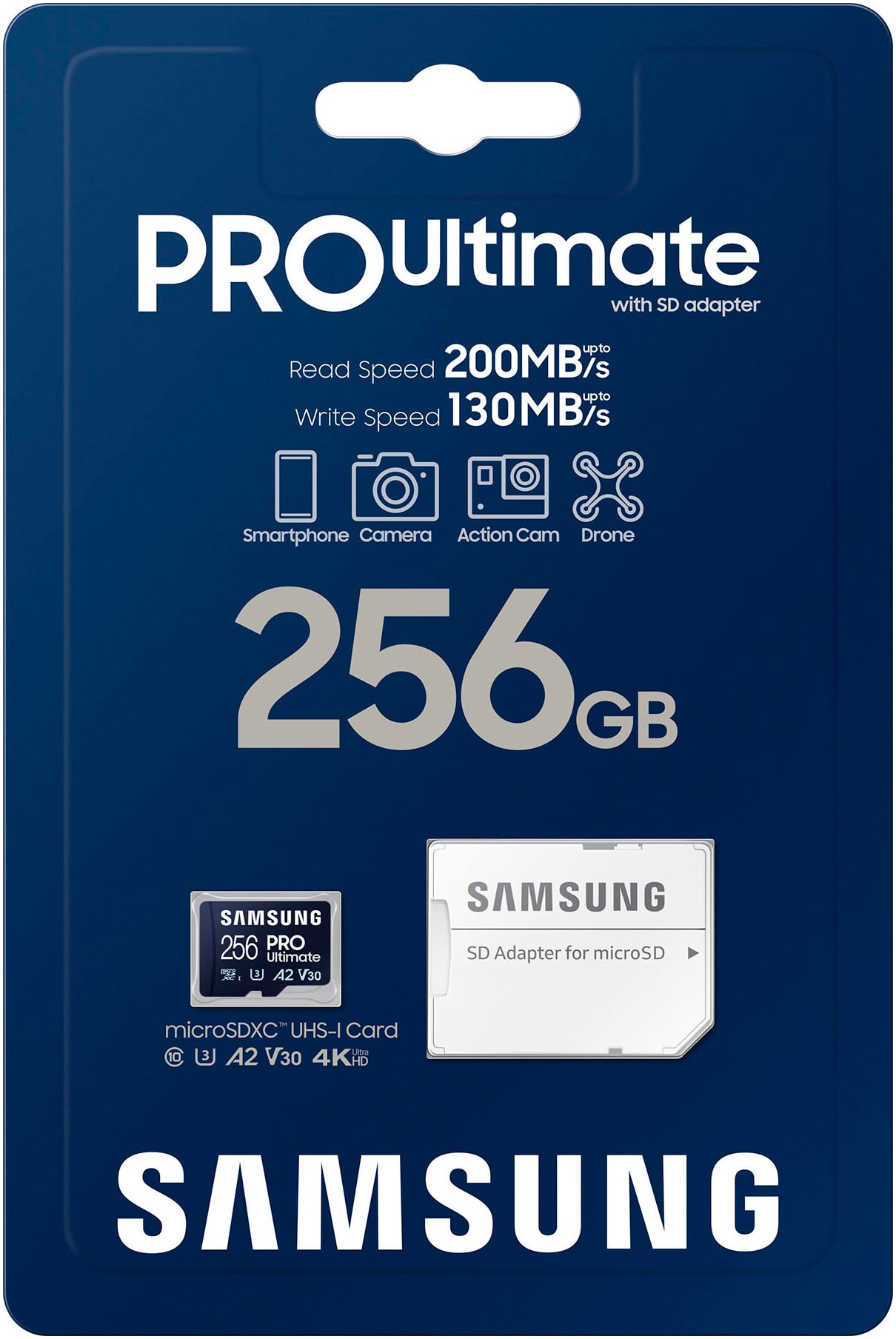 Samsung Speicherkarte »Pro Ultimate 128 GB«, (Video Speed Class 30 (V30)/UHS Speed Class 3 (U3) 200 MB/s Lesegeschwindigkeit)