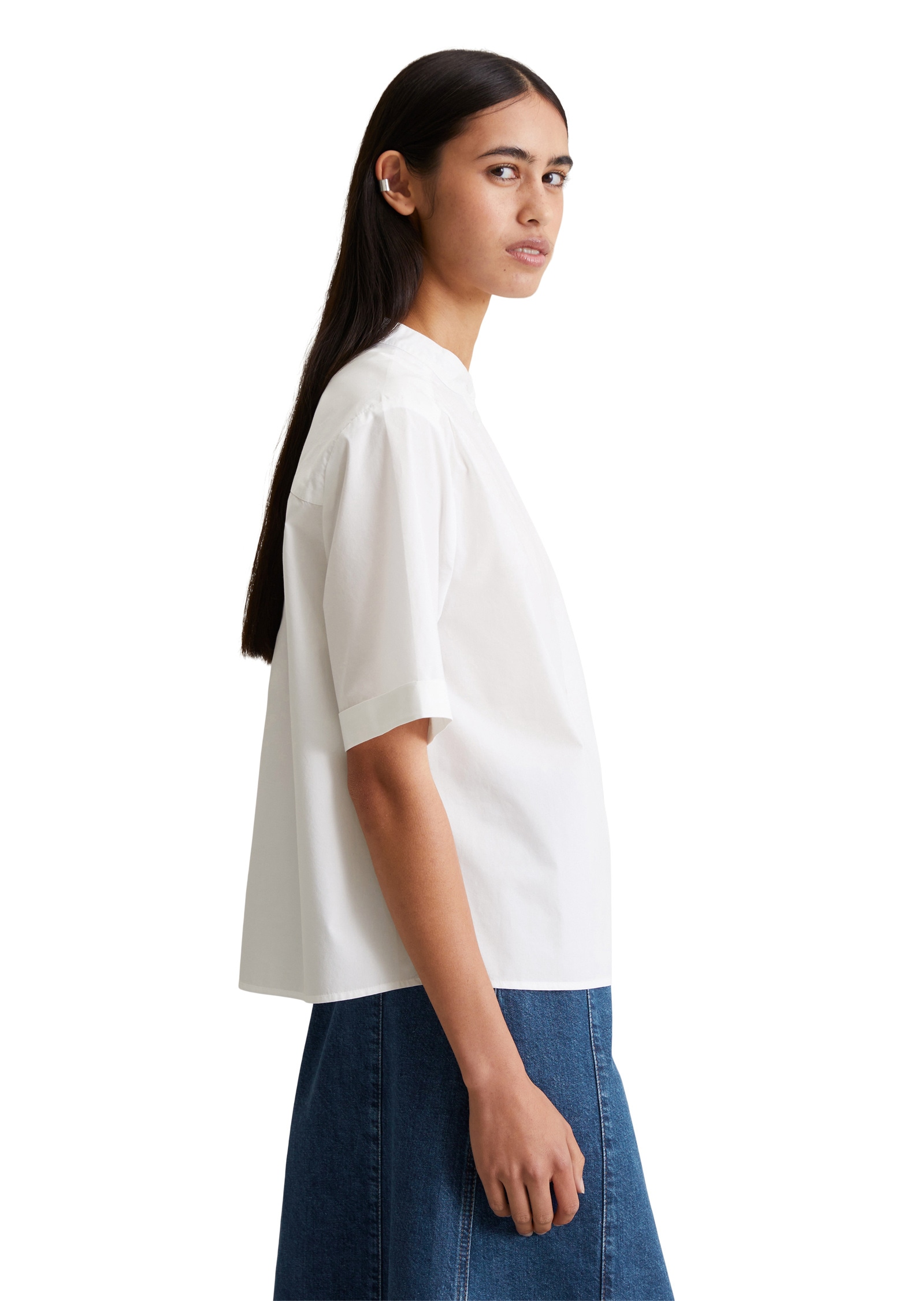 Marc O'Polo DENIM Kurzarmbluse »aus Papertouch Popeline«