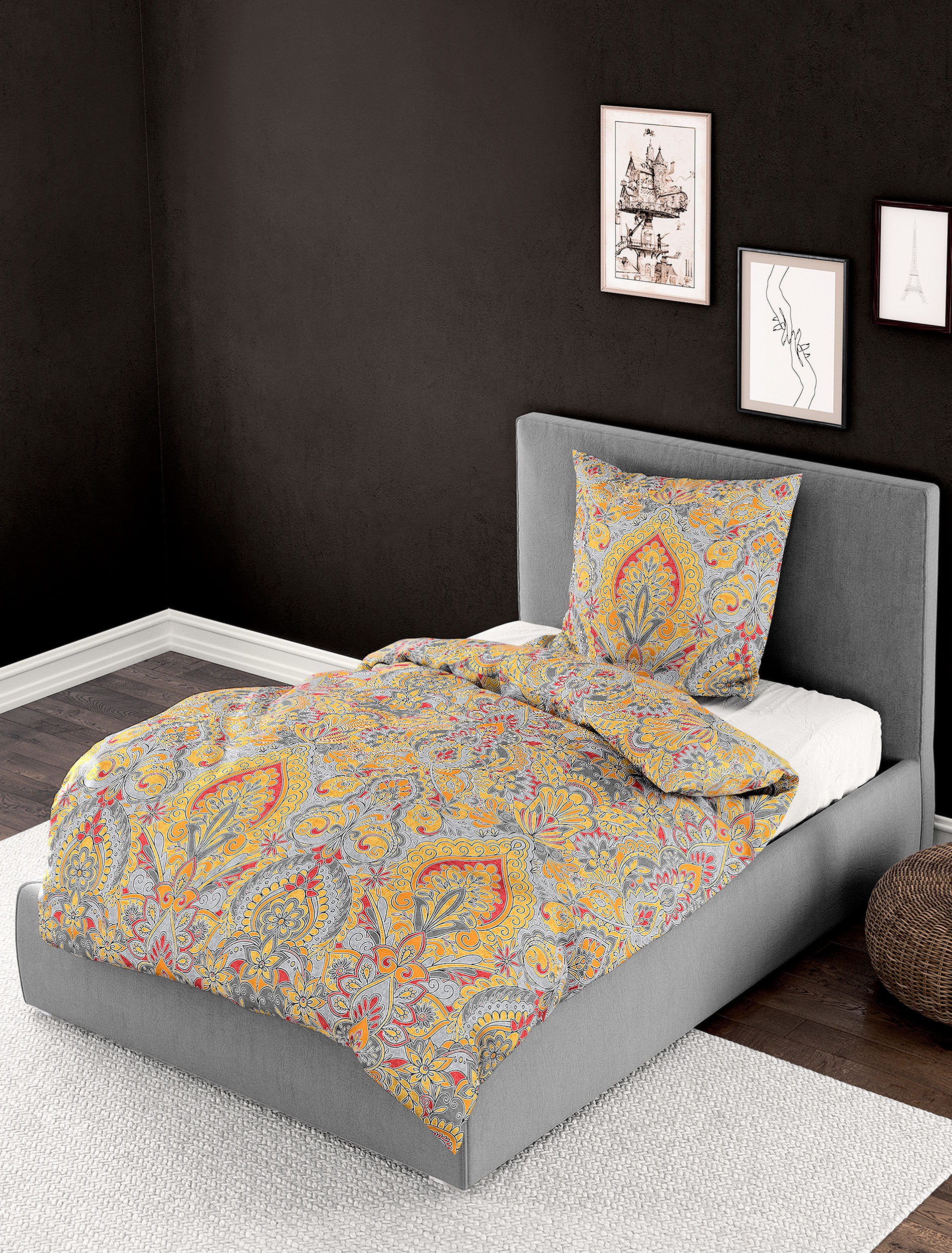 BIERBAUM Bettwäsche "Lotte" 2 Stk. Mako-Satin, 100 % Baumwolle, mit Ornamen günstig online kaufen