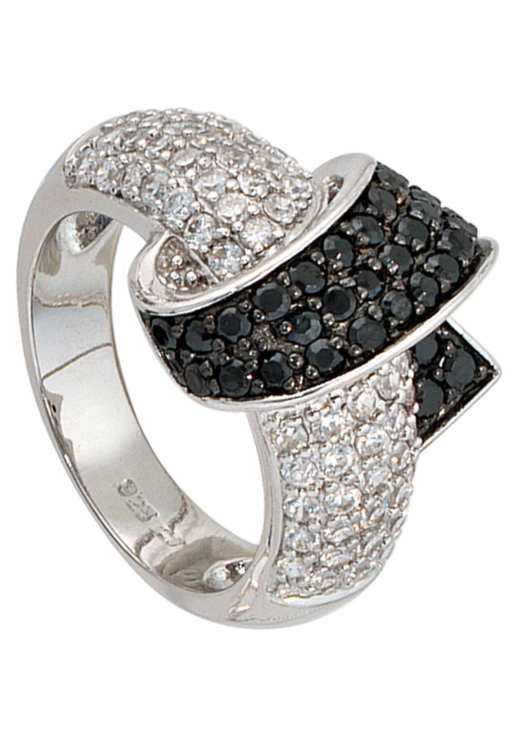JOBO Silberring »Ring mit Zirkonia«, 925 Silber rhodiniert