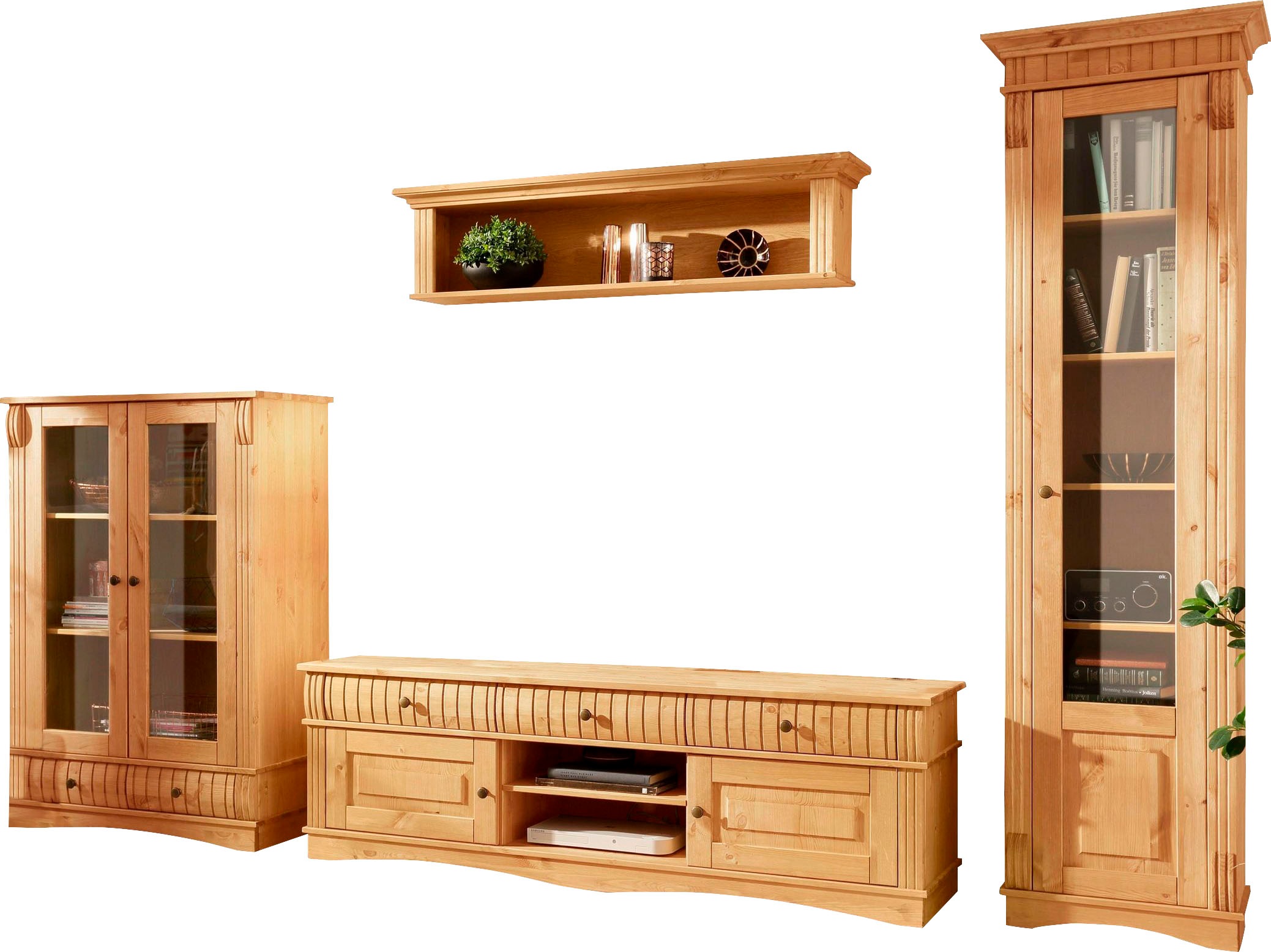 Home affaire Wohnwand "Teresa" Set, 3 Stk. tlg. bestehend aus 1 Vitrine kle günstig online kaufen