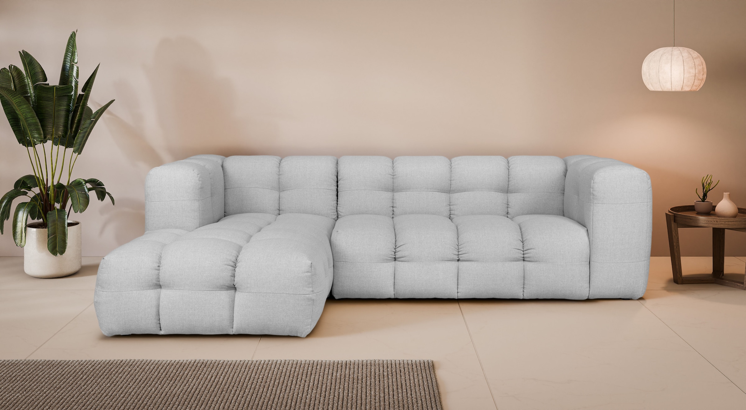 LeGer Home by Lena Gercke Ecksofa "TALISHA L-Form Designersofa, moderne Steppung, B/T/H: 276/178/75 cm" aufwendig gepolstert, hoher Sitzkomfort