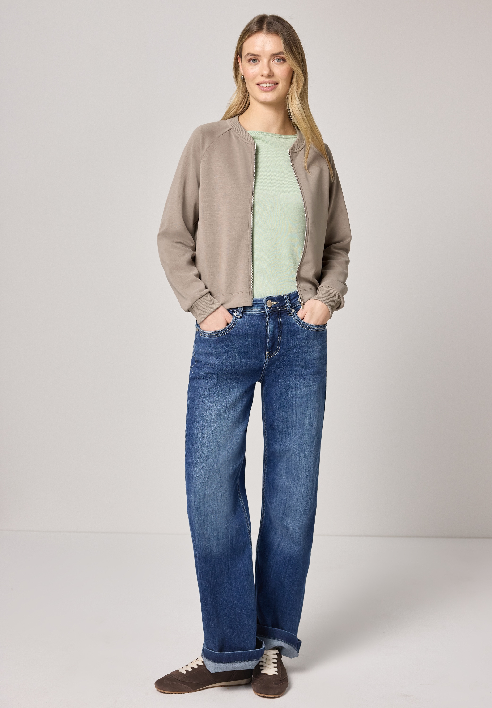 STREET ONE Cardigan aus elastischem Materialmix