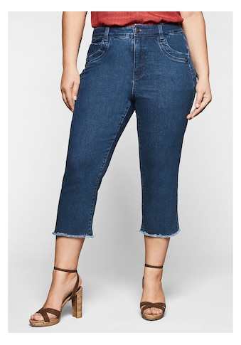 Sheego 3/4-Jeans »Große Größen«, mit Fransen am Saum kaufen