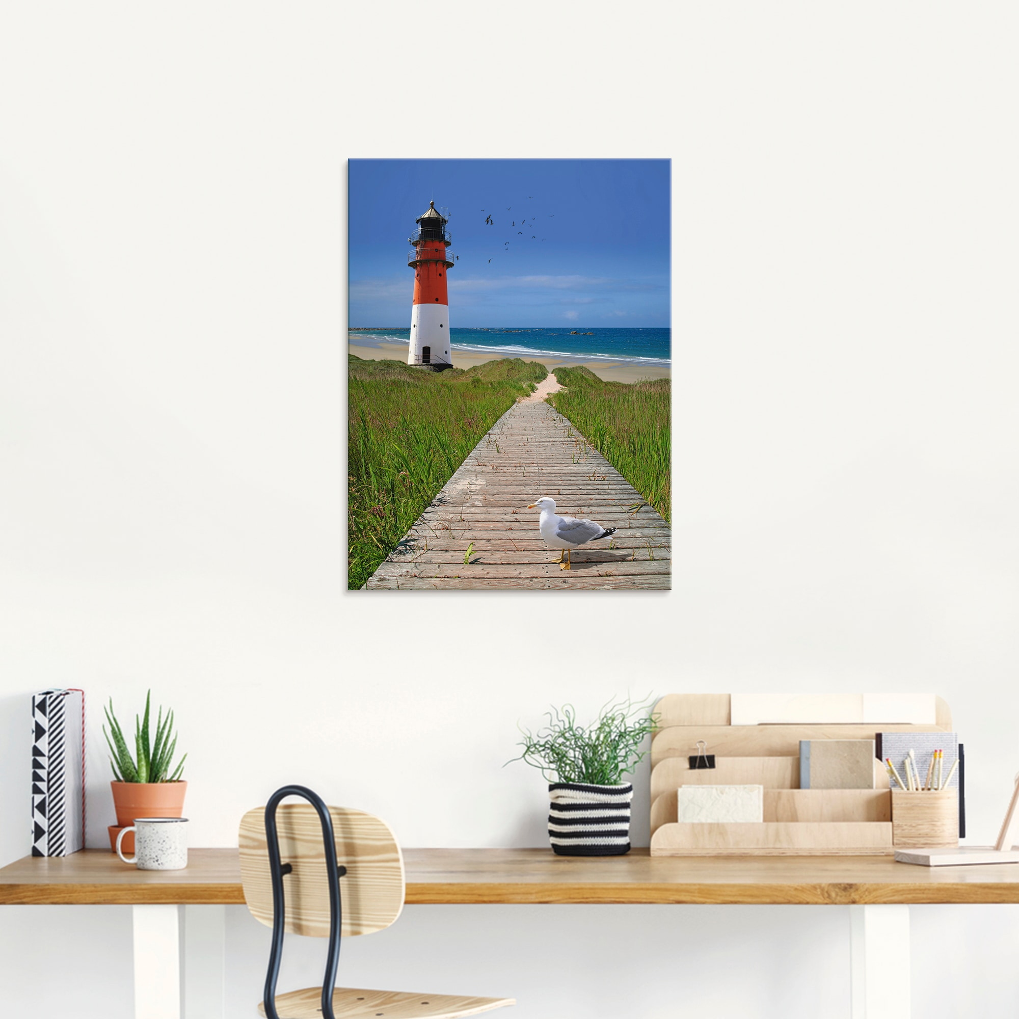 Artland Glasbild »Der Weg zum Meer«, Gebäude, (1 St.), in verschiedenen Größen