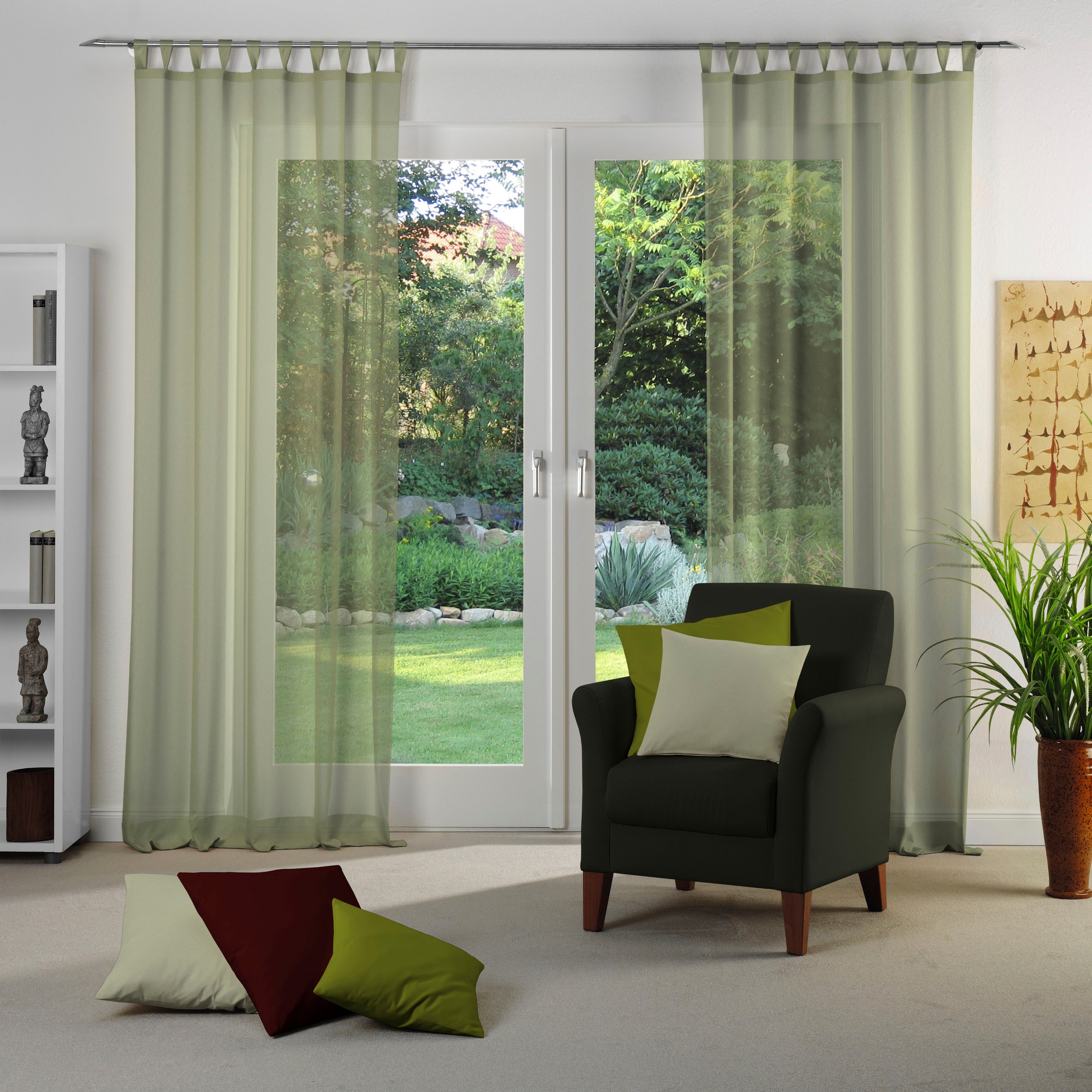 andas Vorhang "Elby 1" Schlaufen 1 Stk. tlg. transparent, basic, monochrom, günstig online kaufen