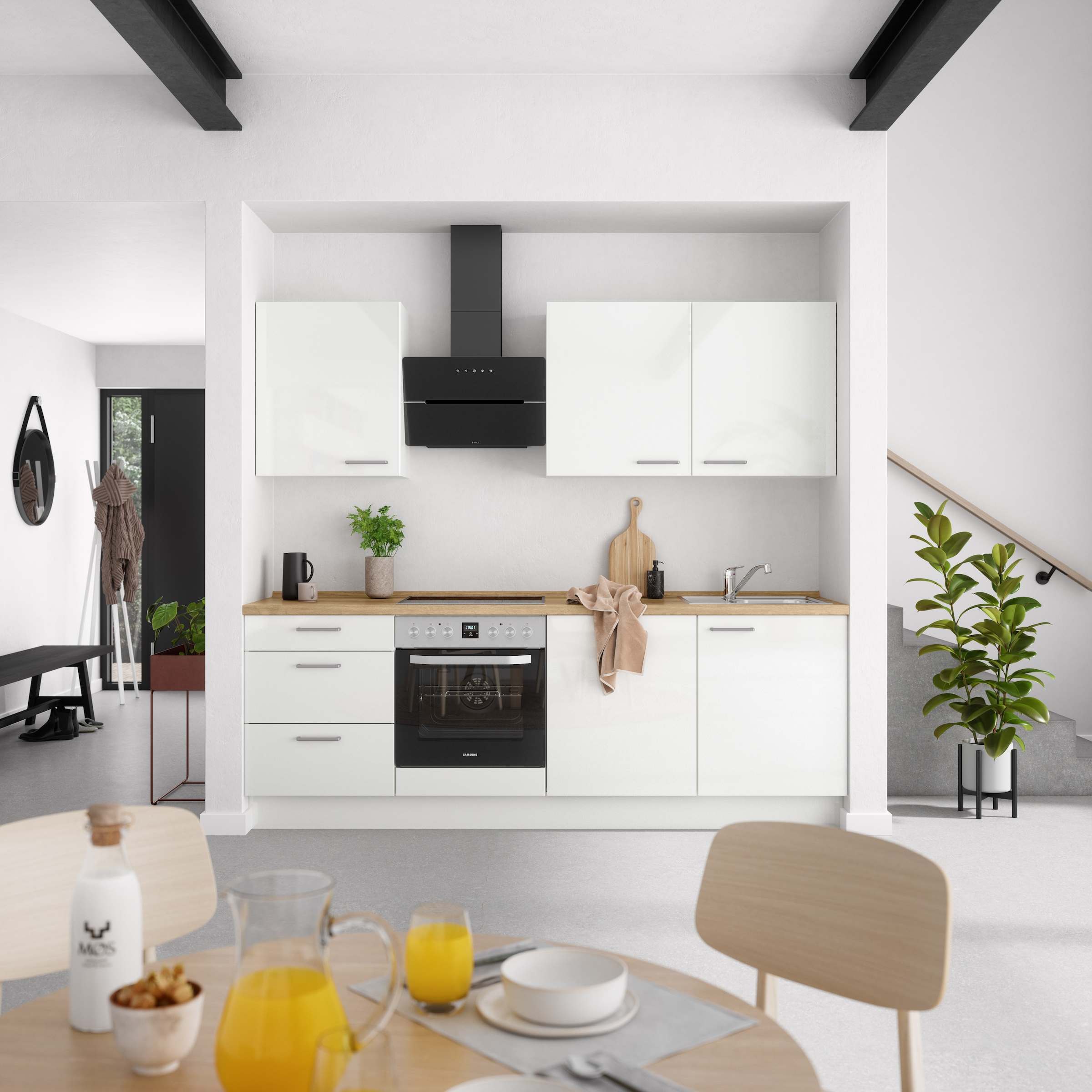 nobilia® Küchenzeile »"Flash II"«, vormontiert, Ausrichtung wählbar, Breite 240 cm, wahlw. mit E-Geräten