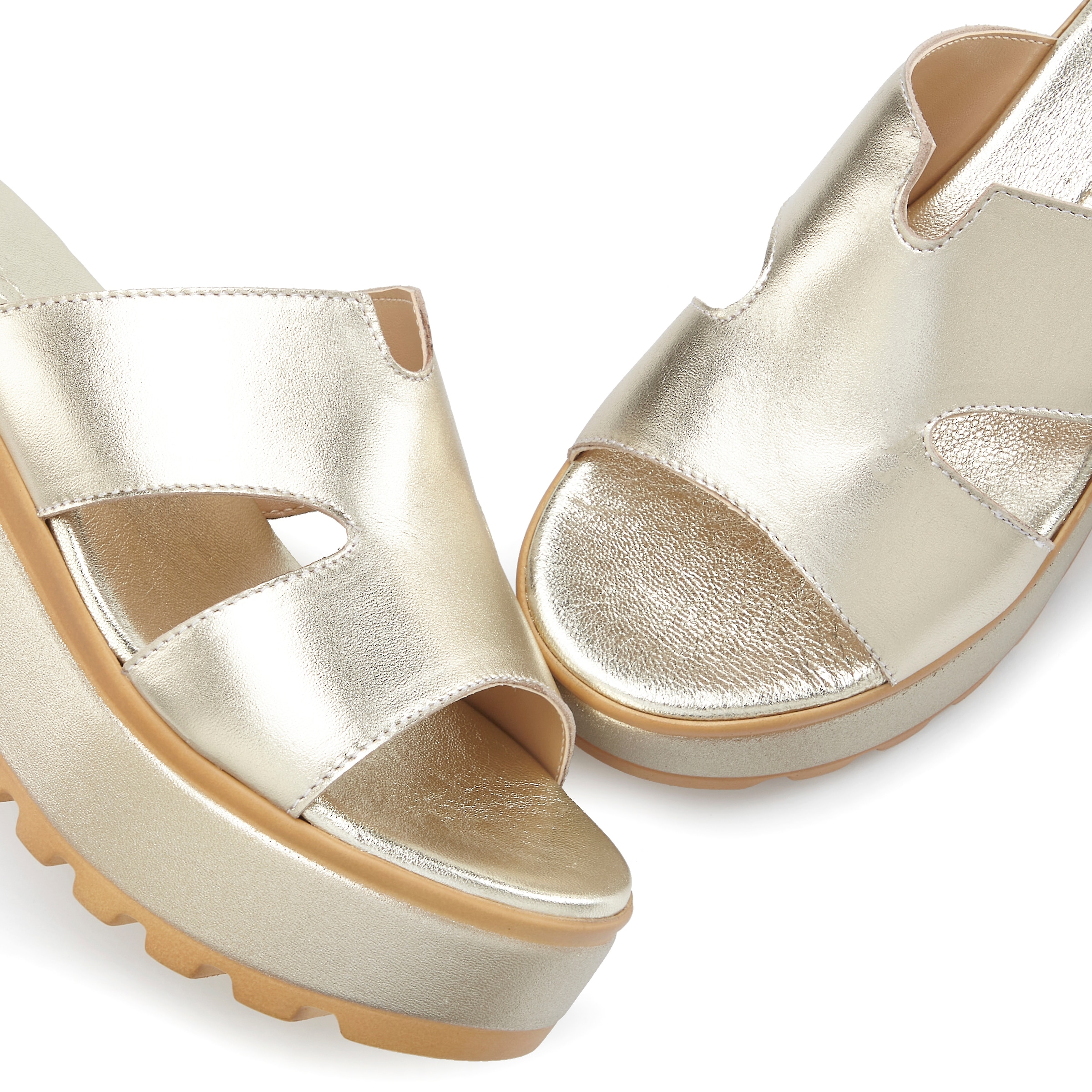 LASCANA Pantolette »Sandale, Sommerschuh, Mule«, aus Leder mit Keilabsatz
