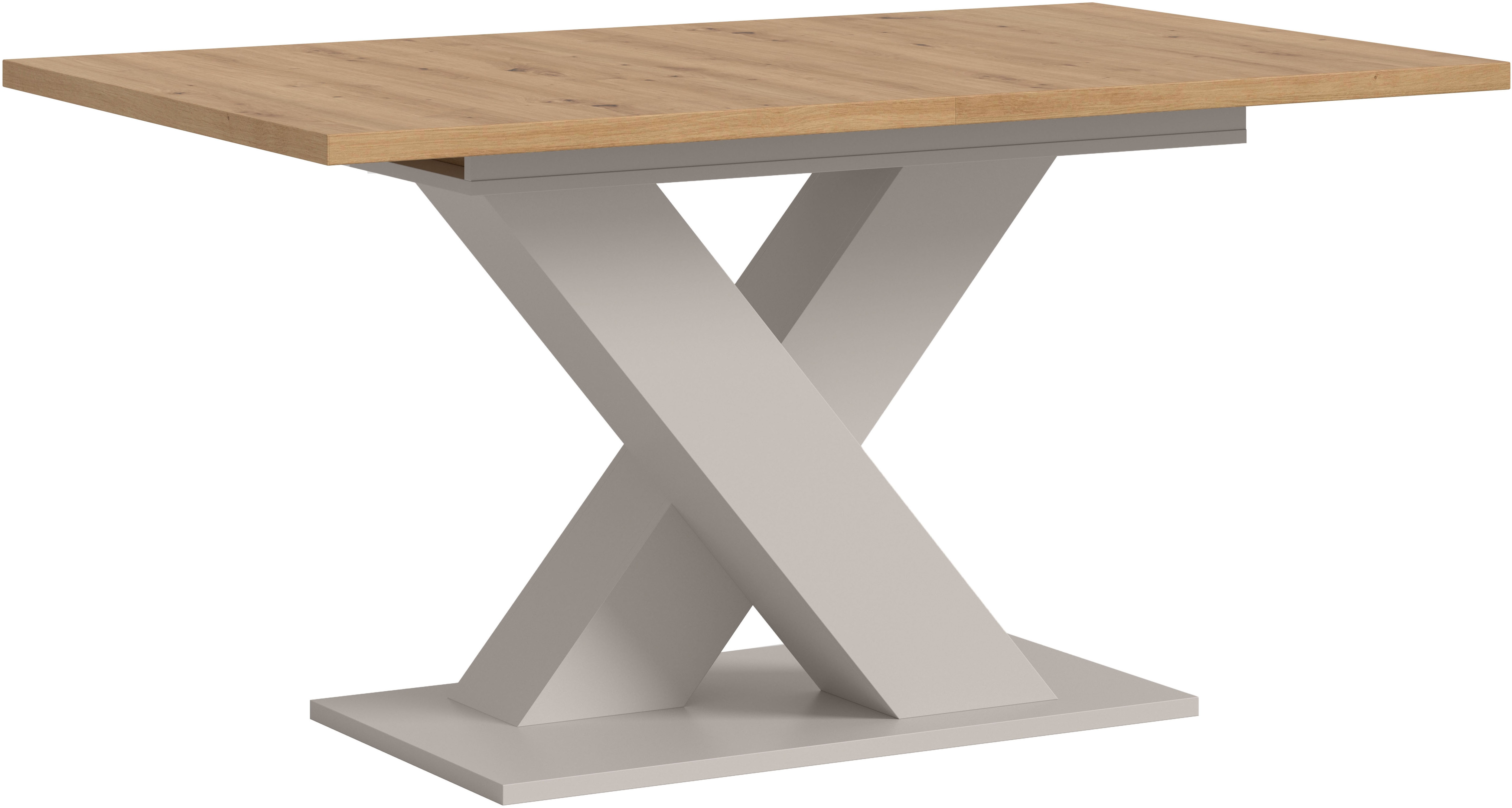 Home affaire Esstisch "Motus, ausziehbar 150 -190 cm, inklusive 40 cm Einlegeplatte" Set, 1 Stk. tlg. X-Gestell mit Bodenplatte, Tisch, Küchentisch, Esszimmer, Küche