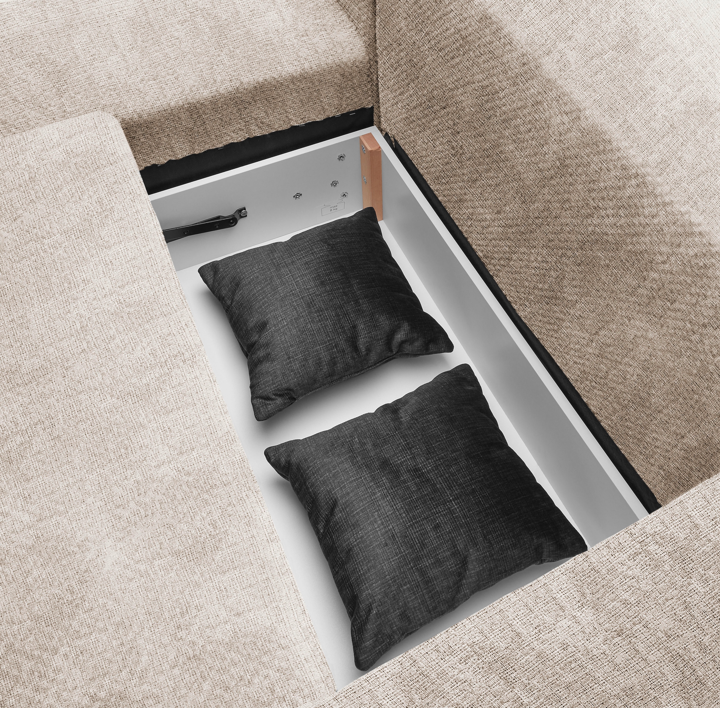 ED EXCITING DESIGN Ecksofa »Stanley L-Form«, mit Bettfunktion, Bettkasten & 2 Zierkissen