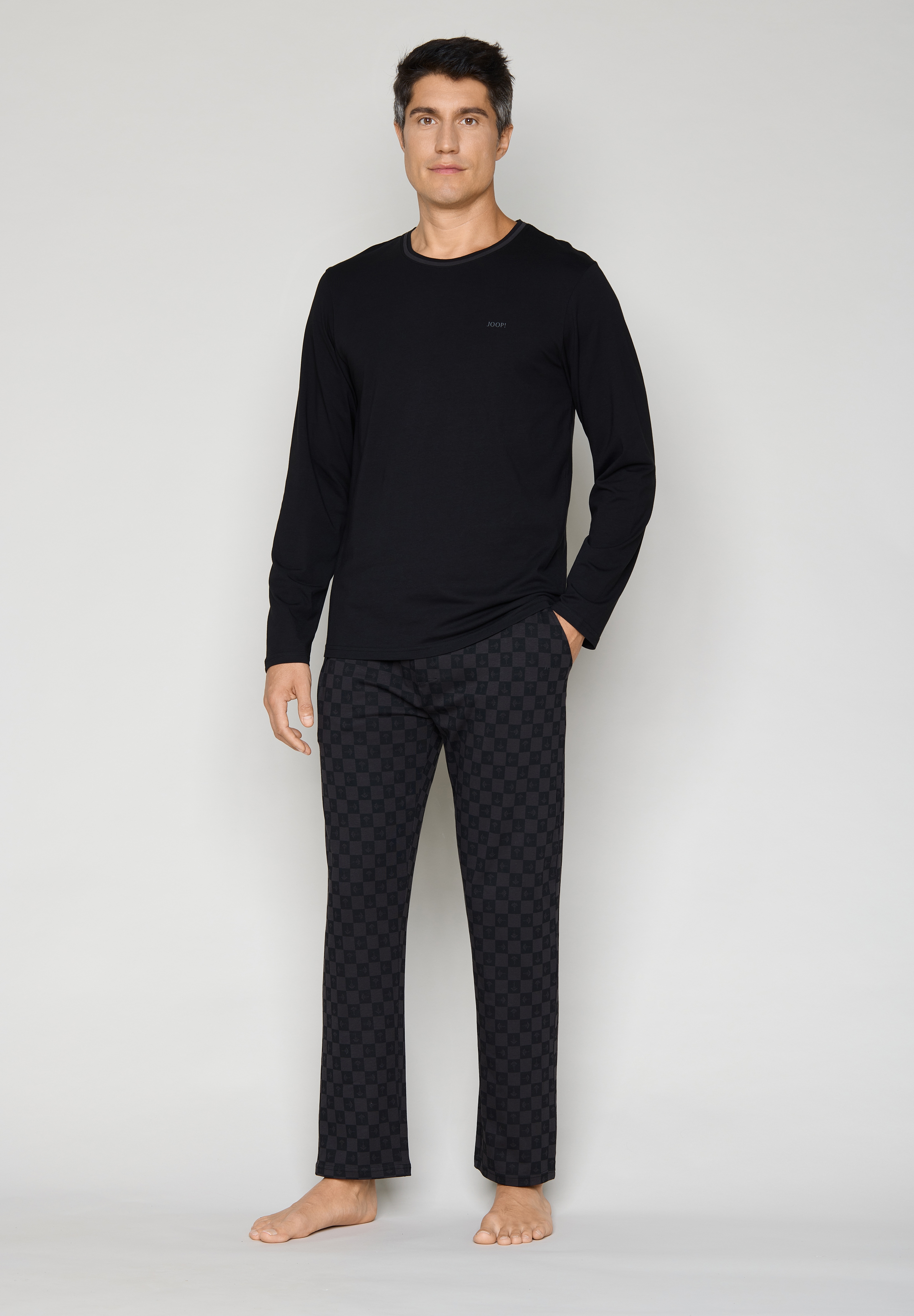 JOOP Pyjama "EPP Set (Cotton Jersey)" mti seitlichen Taschen, Cotton-Mix, Rundhalsausschnitt