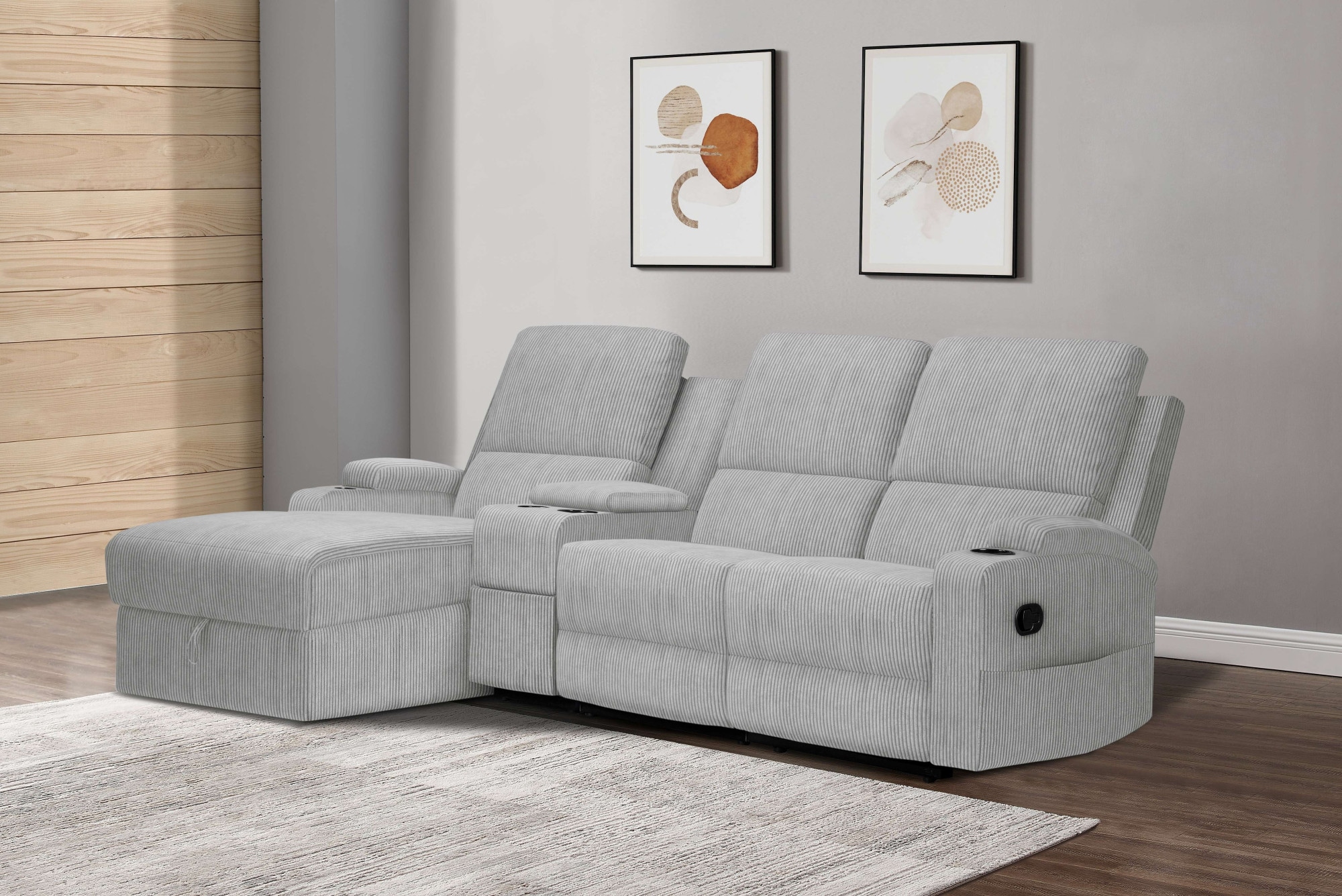 Home affaire Ecksofa "NAPORI Multimediasofa, 3er Kinosessel XXL, L-Form, Co günstig online kaufen