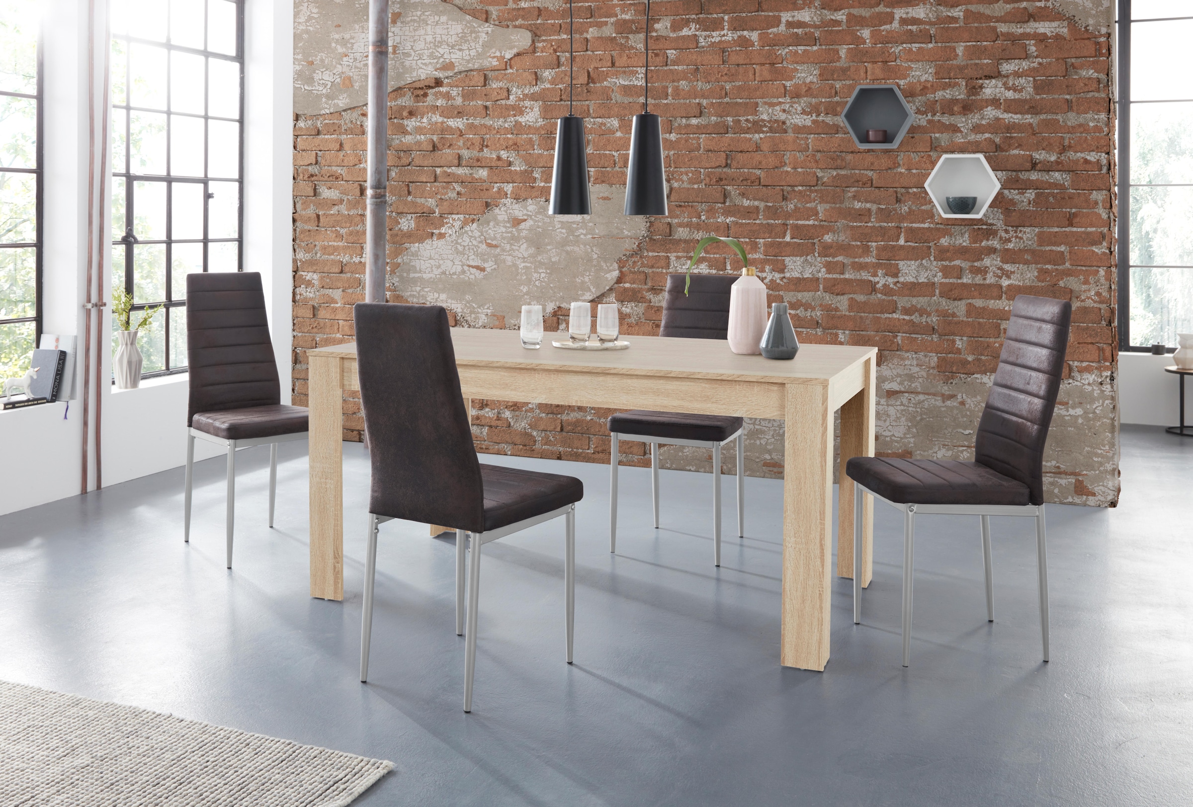 INOSIGN Essgruppe "Lynn160/Kate" Set, 5 Stk. tlg. Tisch mit 4 Stühlen, Bela günstig online kaufen