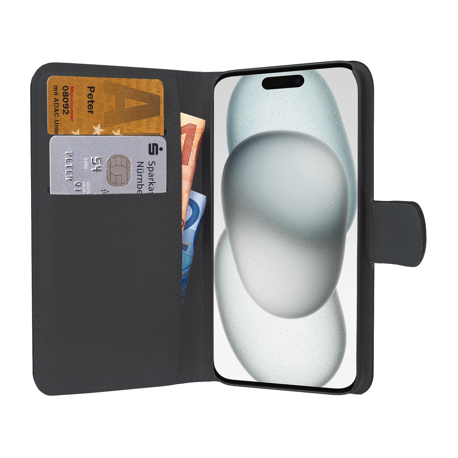 PEDEA Handyhülle »Book Cover Classic für Apple iPhone 15«, Apple iPhone 15, Backcover, Schutzhülle, Schutz, Sturzschutz, stoßfest