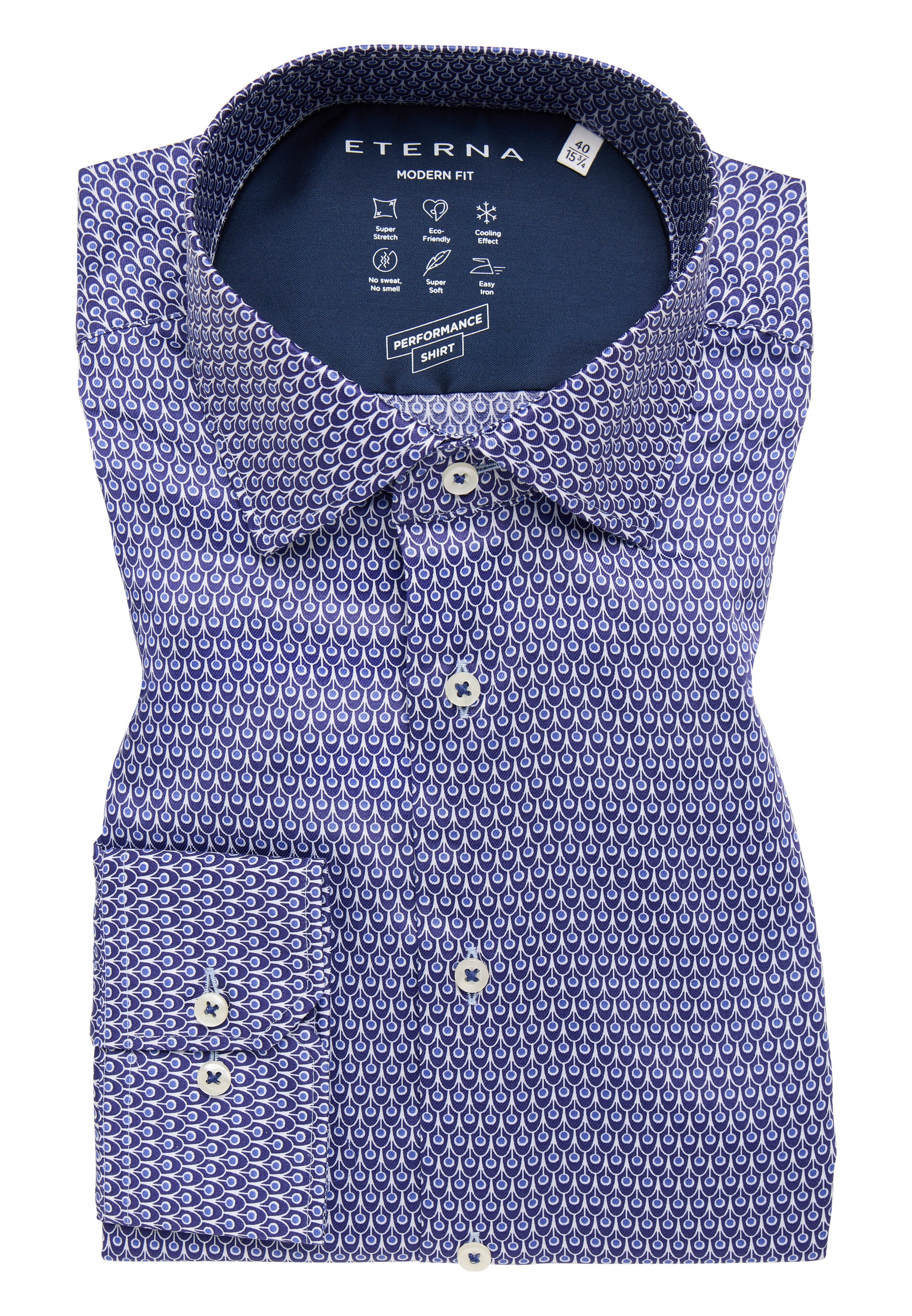 Eterna Langarmhemd »MODERN FIT«, EASY IRON (bügelleicht)
