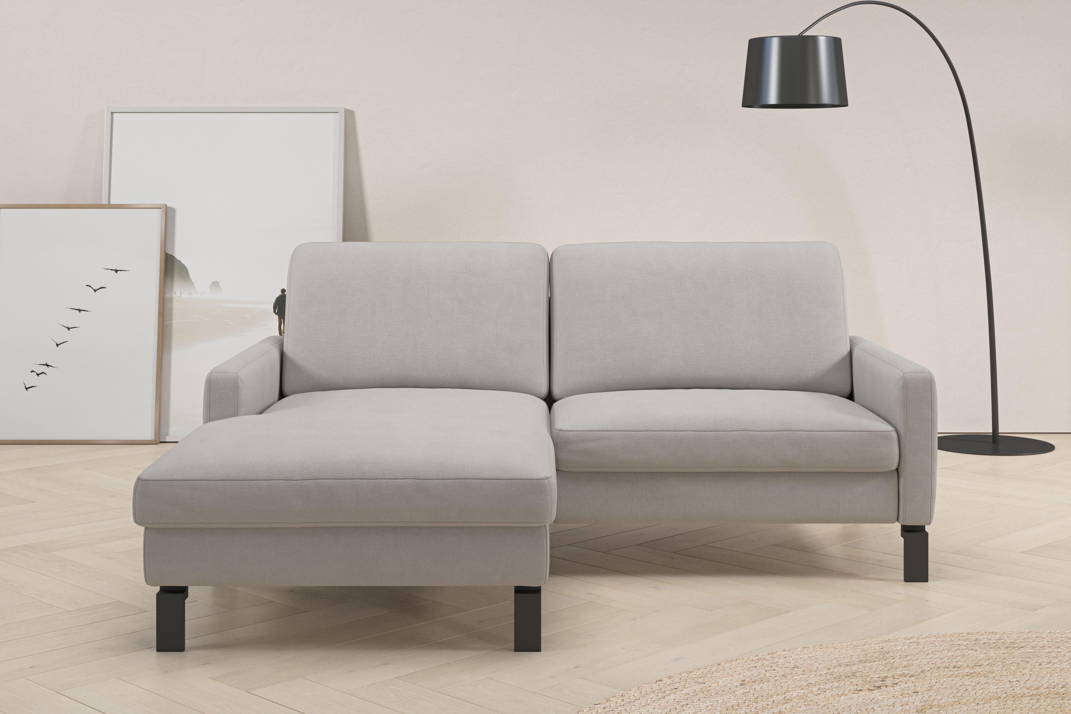 Home affaire Ecksofa "Lecce, L-Form, Federkernpolsterung, Breite 194 cm" inkl. saugroboterfreundliche Höhe & schmale Armlehnen