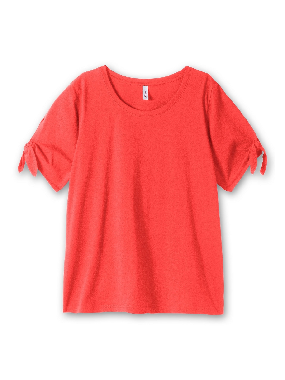 Sheego T-Shirt »Große Größen«, | BAUR online Knotendetail am kaufen Ärmelsaum mit