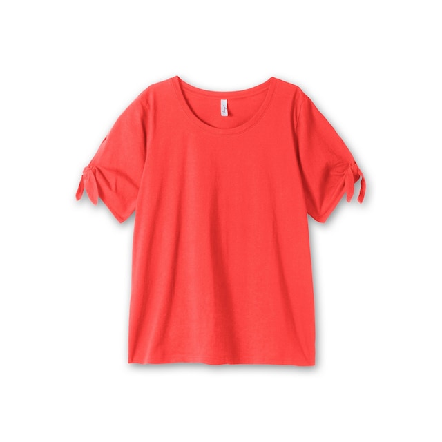 | T-Shirt Ärmelsaum Größen«, Sheego mit kaufen Knotendetail am »Große online BAUR