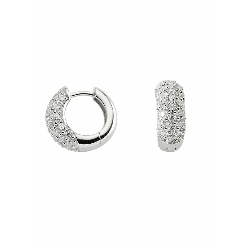 Adelia´s Paar Ohrhänger »925 Silber Ohrringe Creolen mit Zirkonia Ø 16,1 mm«