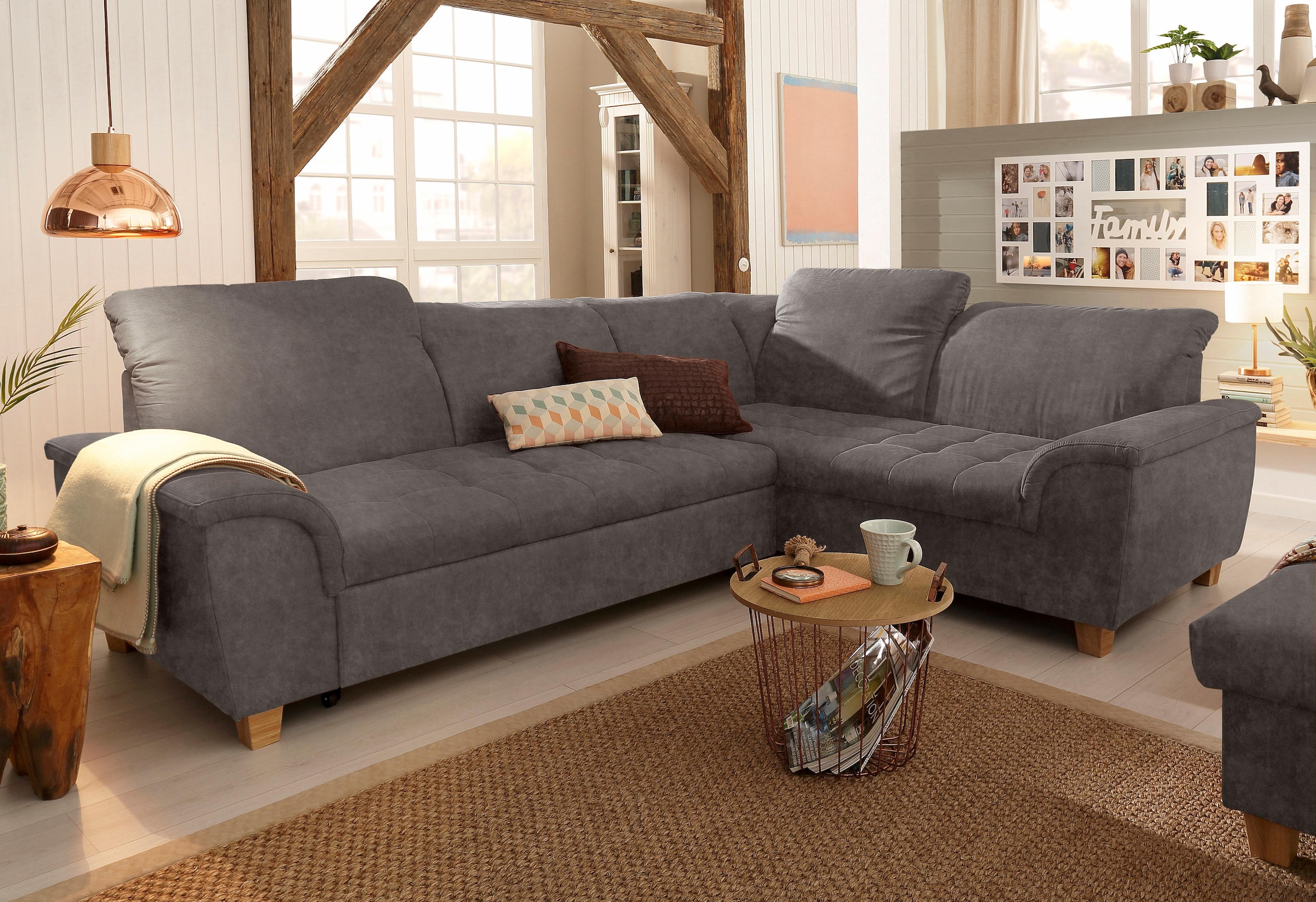 Home affaire Ecksofa "Lyla fester Sitzkomfort, bequeme Armlehnen, Breite 27 günstig online kaufen