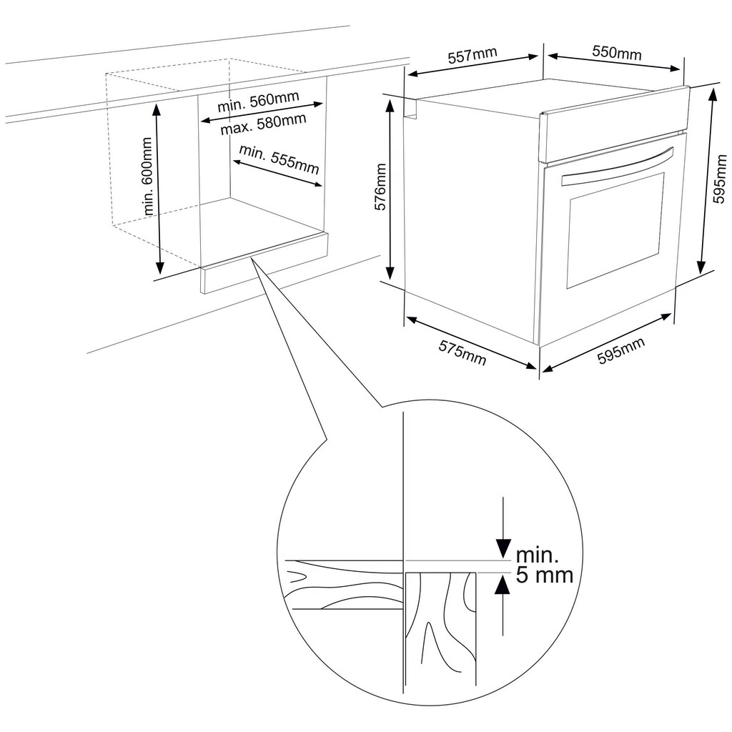 Sharp Einbaubackofen »K-60DX19BM0-EU«, K-60DX19BM0-EU, mit 1-fach-Teleskopauszug