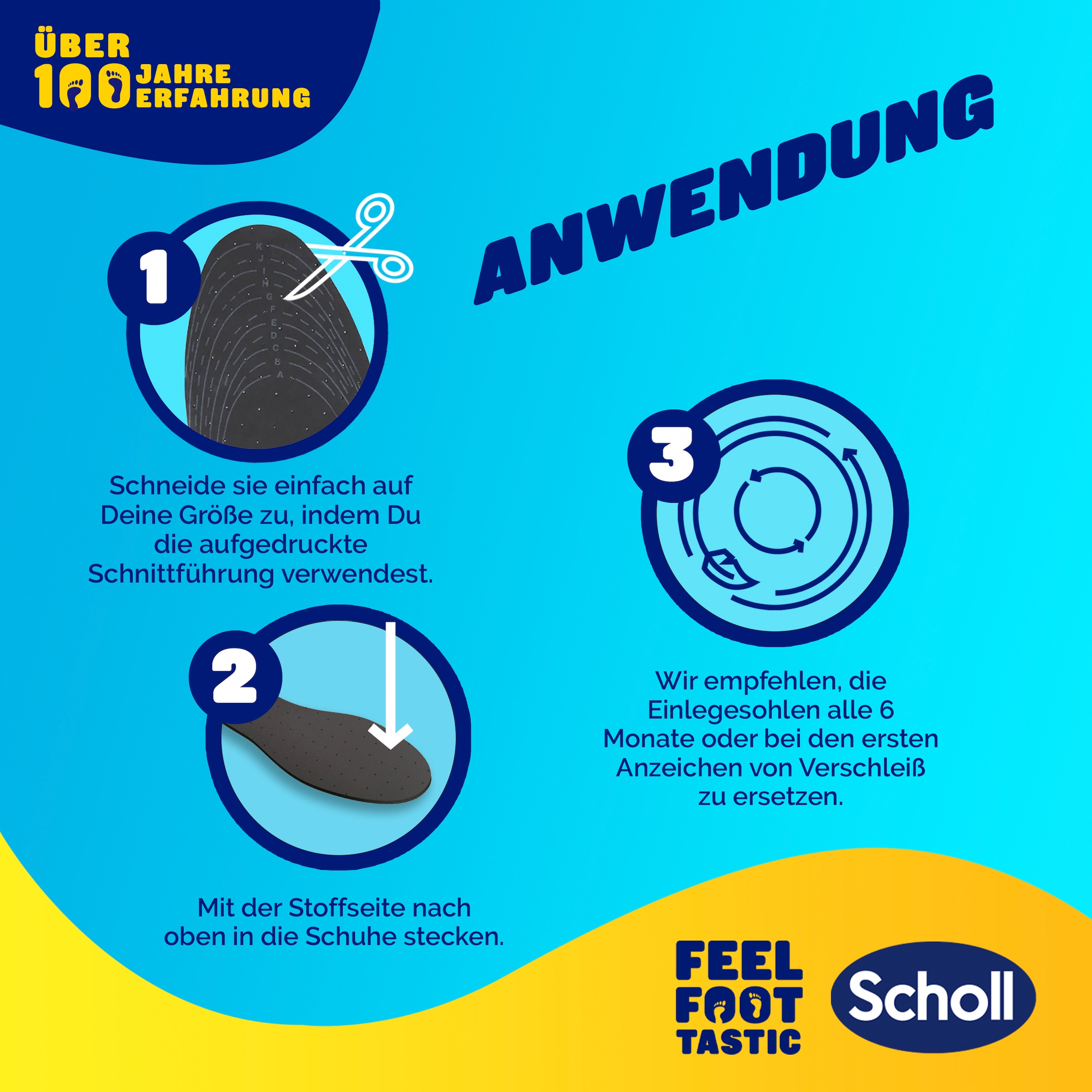 Scholl Einlegesohlen »frische Einlegesohlen«, (Packung, extra dünn, 1 Paar)