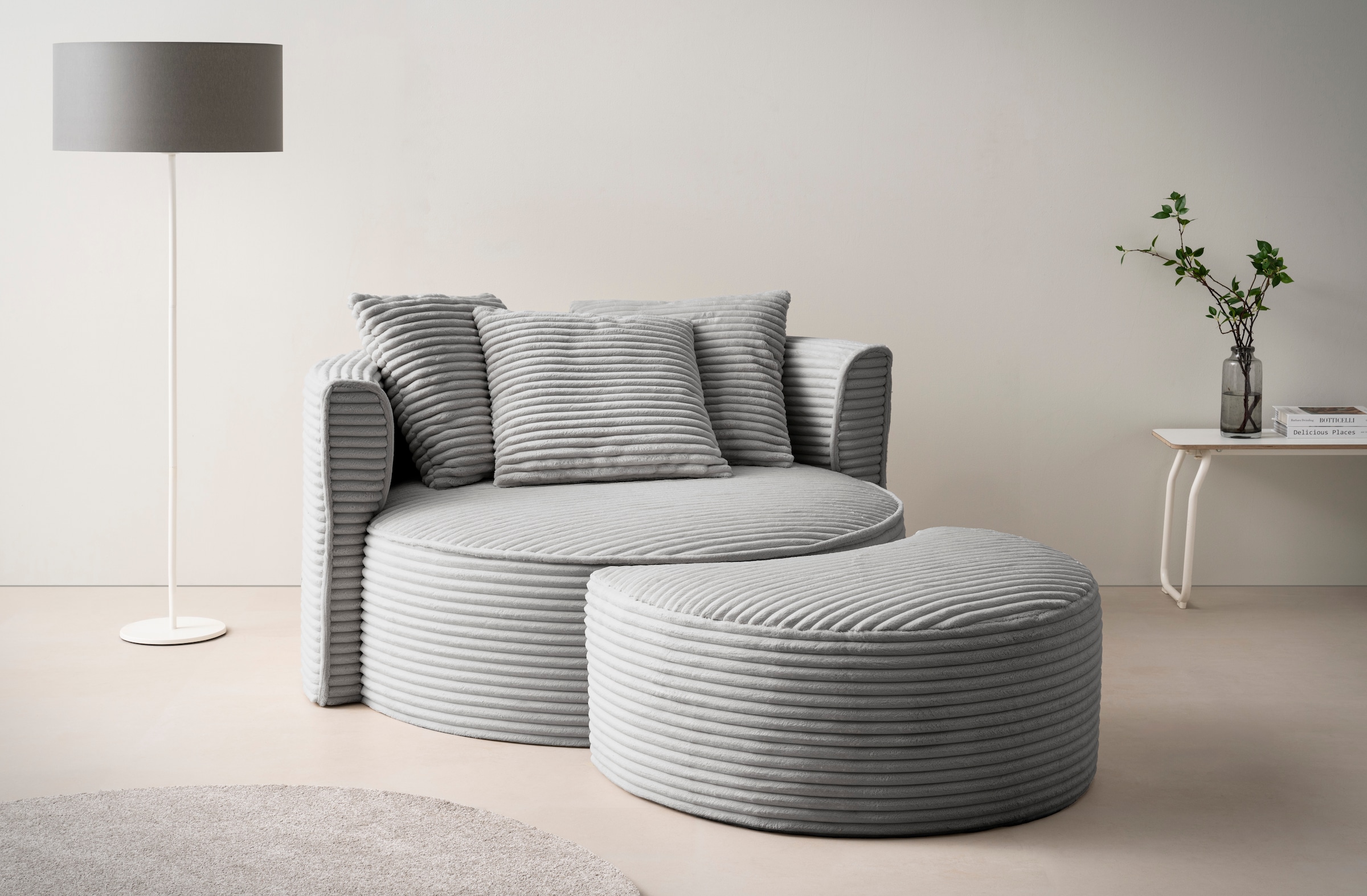 LeGer Home by Lena Gercke XXL-Sessel "ISALIE, Rundsessel mit Hocker, Lesese günstig online kaufen