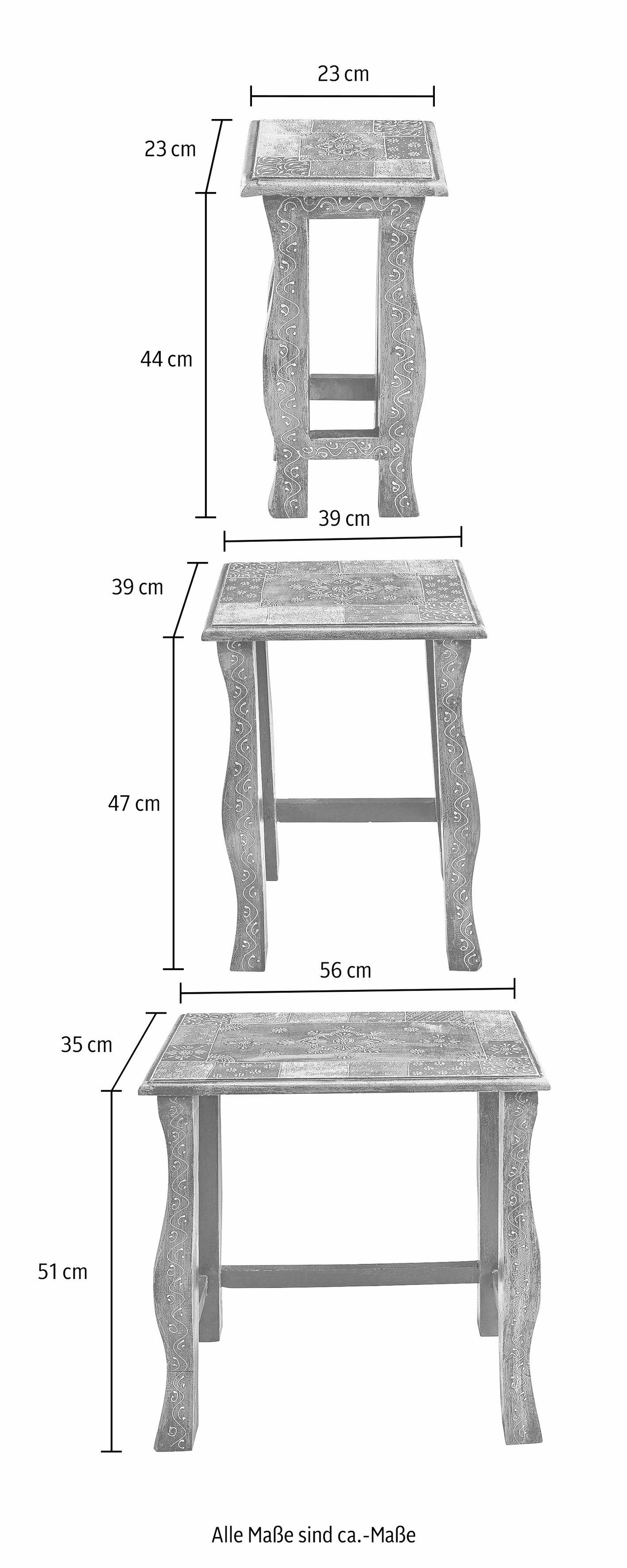 Home affaire Beistelltisch, (Set, 3 St.)