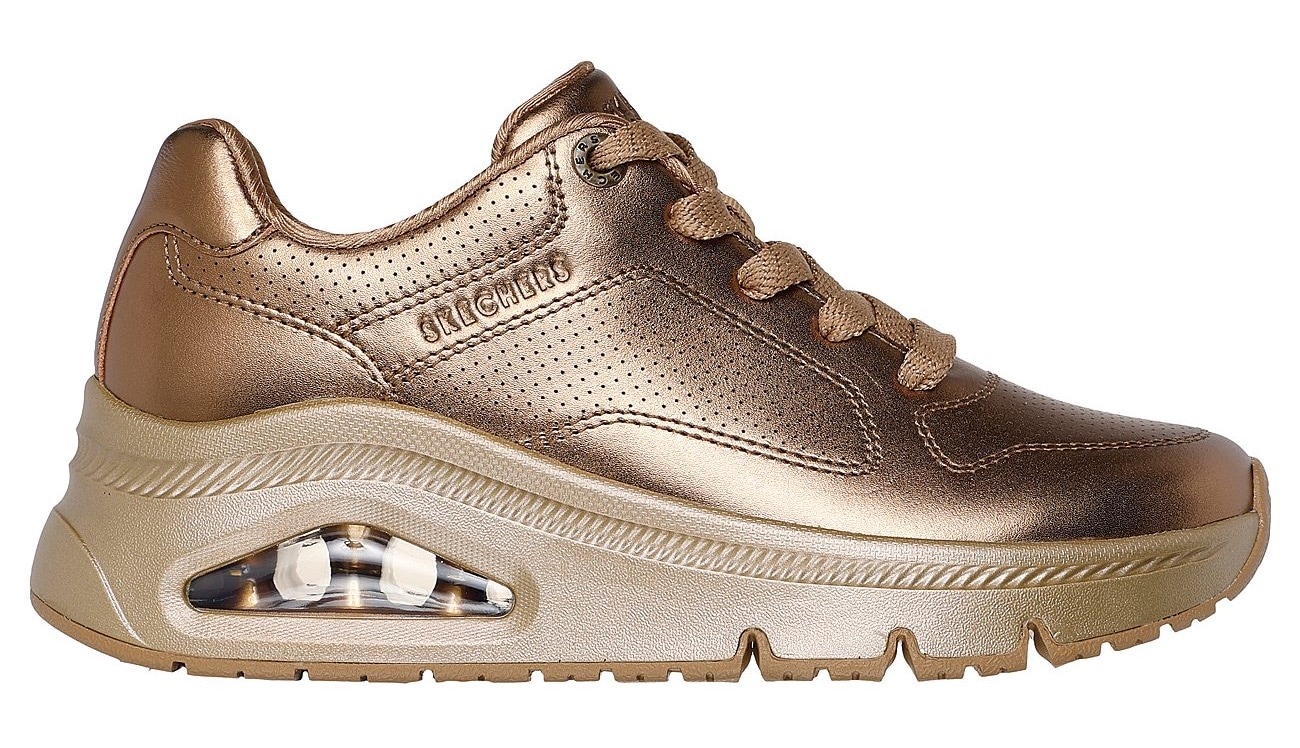 Skechers Sneaker »UNO ICON - LUSTROUS AIR«, Keilsneaker, Plateausneaker, Schnürschuh im Metallic Look