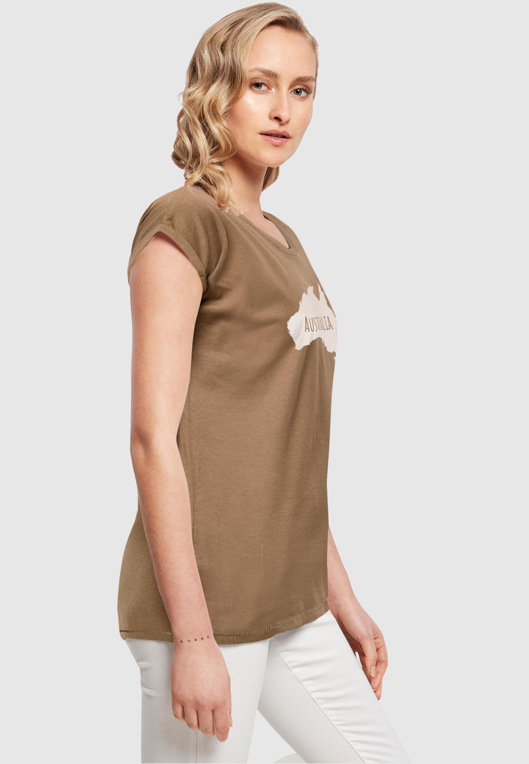 Merchcode T-Shirt »Merchcode Damen Ladies Australia X Extended Shoulder Tee«, (1 tlg.)