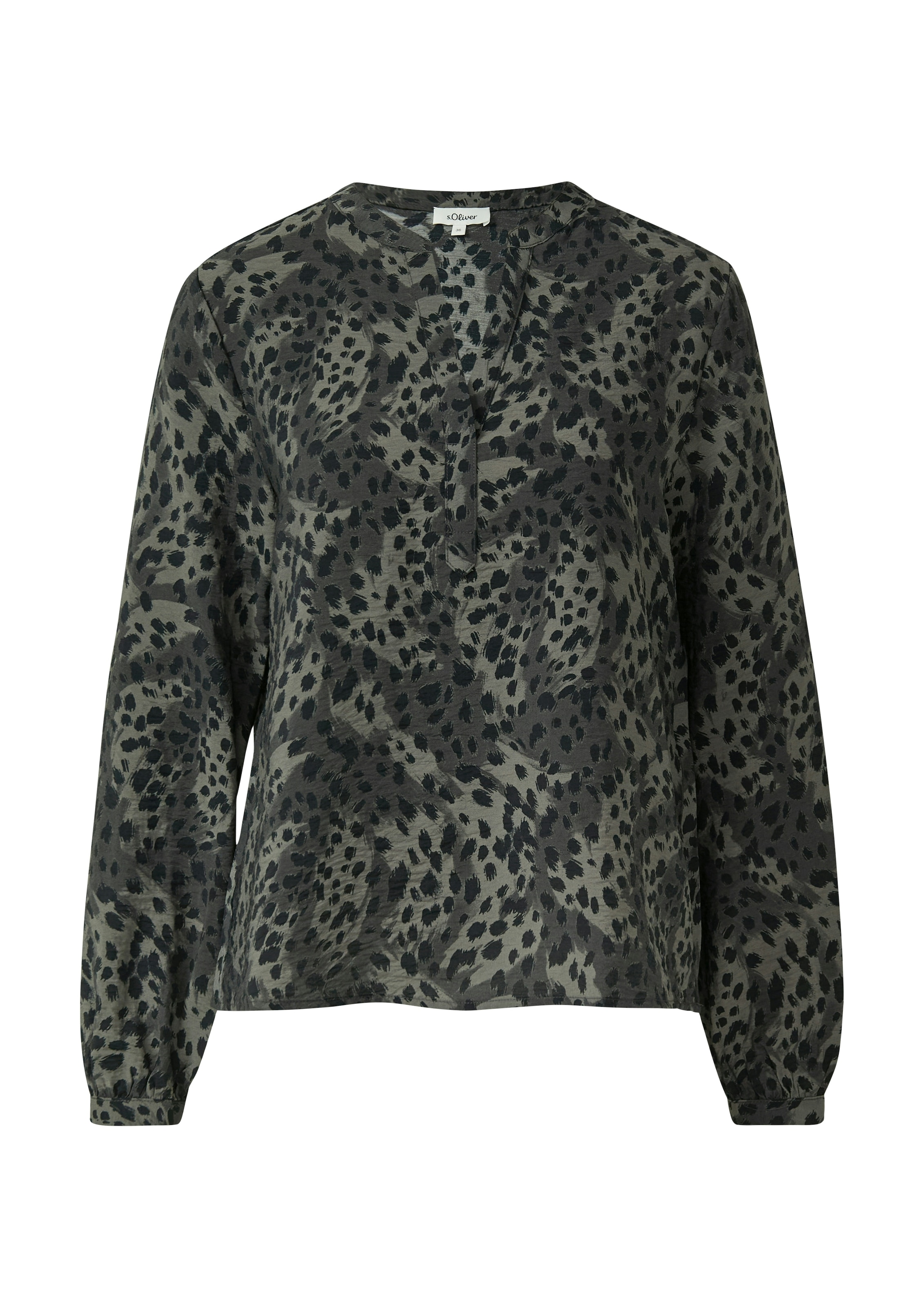 s.Oliver Langarmbluse mit All-Over Leo Print