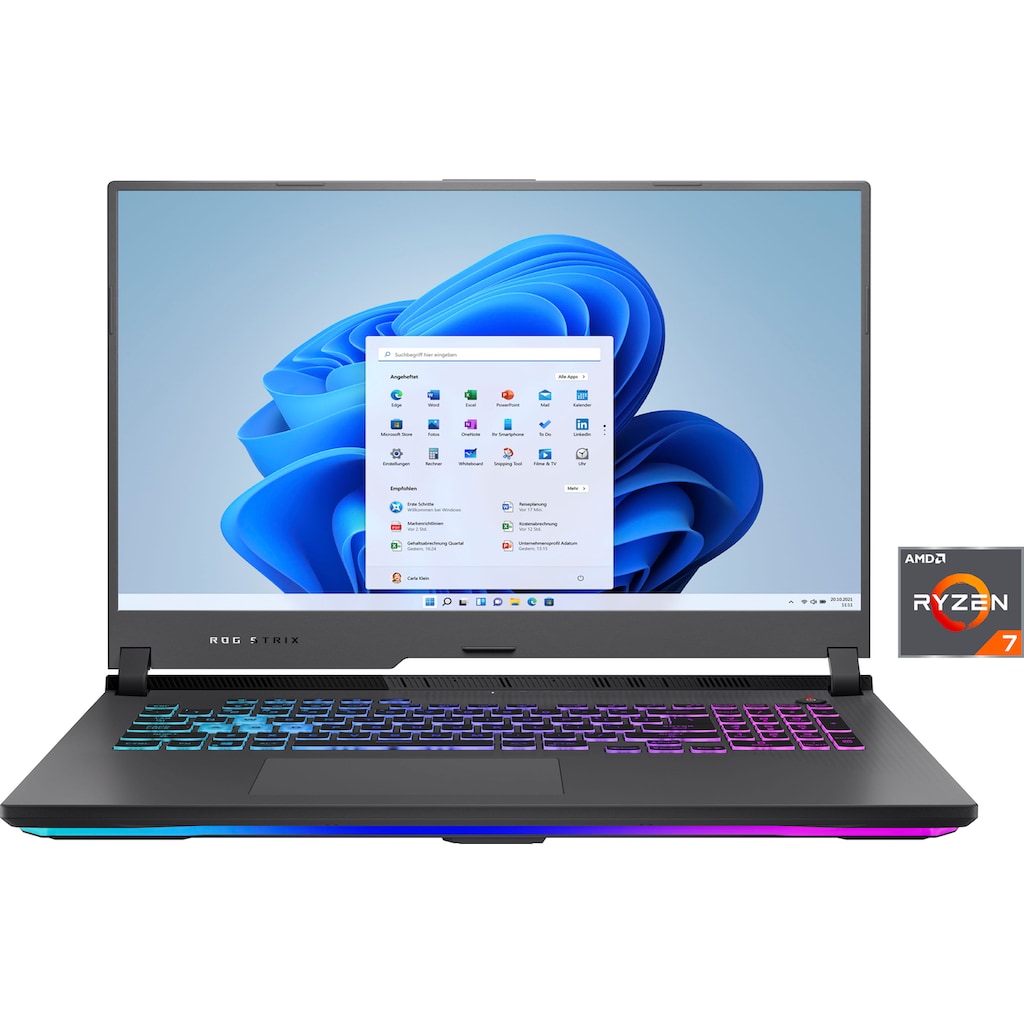 Asus Gaming-Notebook »ROG Strix G17 G713RM-KH011W«, 43,94 cm, / 17,3 Zoll, AMD, Ryzen 7, GeForce RTX 3060, 1000 GB SSD