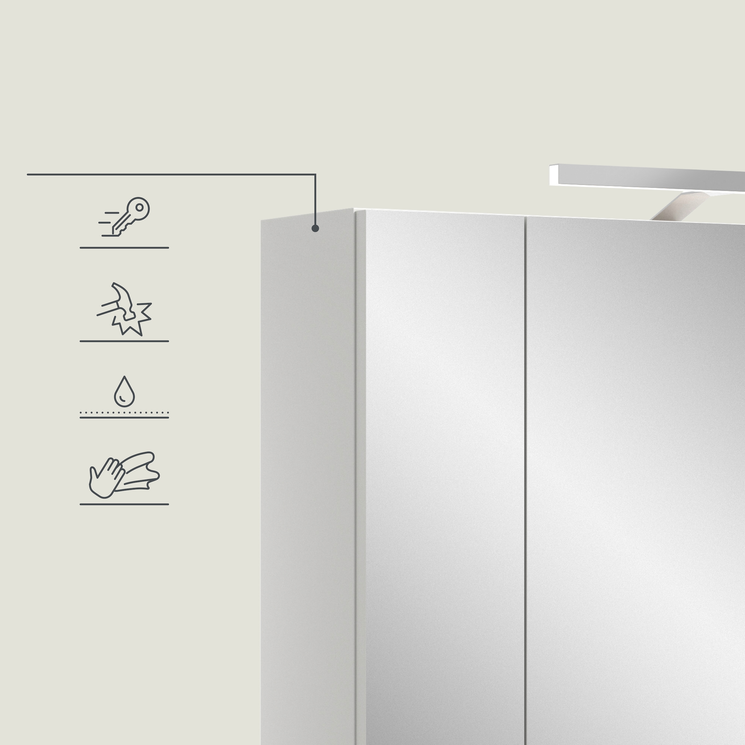 INOSIGN Spiegelschrank, (2 St.), Florenz, Spiegelschrank inkl. Beleuchtung, 3-Türig