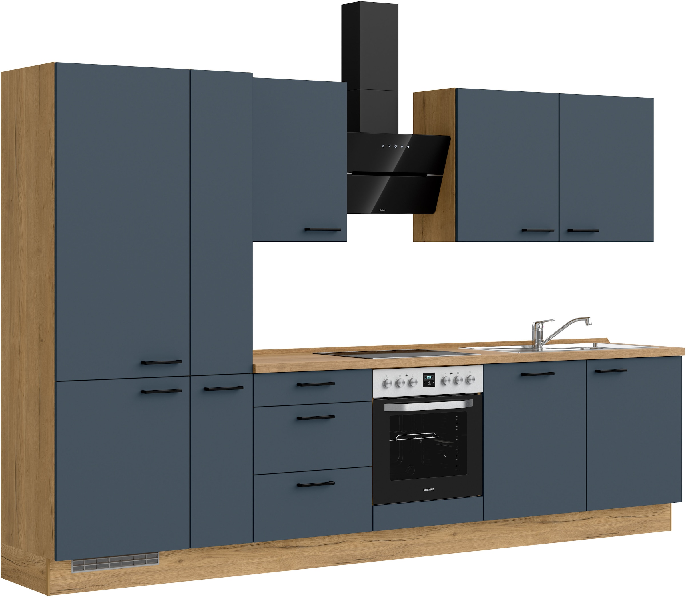 nobilia® Küchenzeile »"Easytouch II"«, vormontiert, Ausrichtung wählbar, Breite 330 cm, wahlw. mit E-Geräten