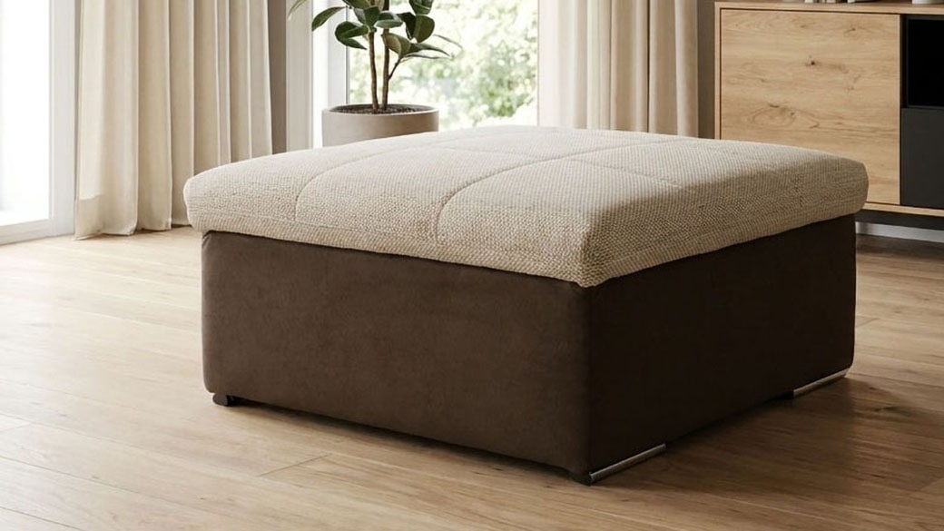 OTTO home Hocker "Salltum 87 x 87 cm, formschön und stabil" pflegeleichter Bezuggstoff