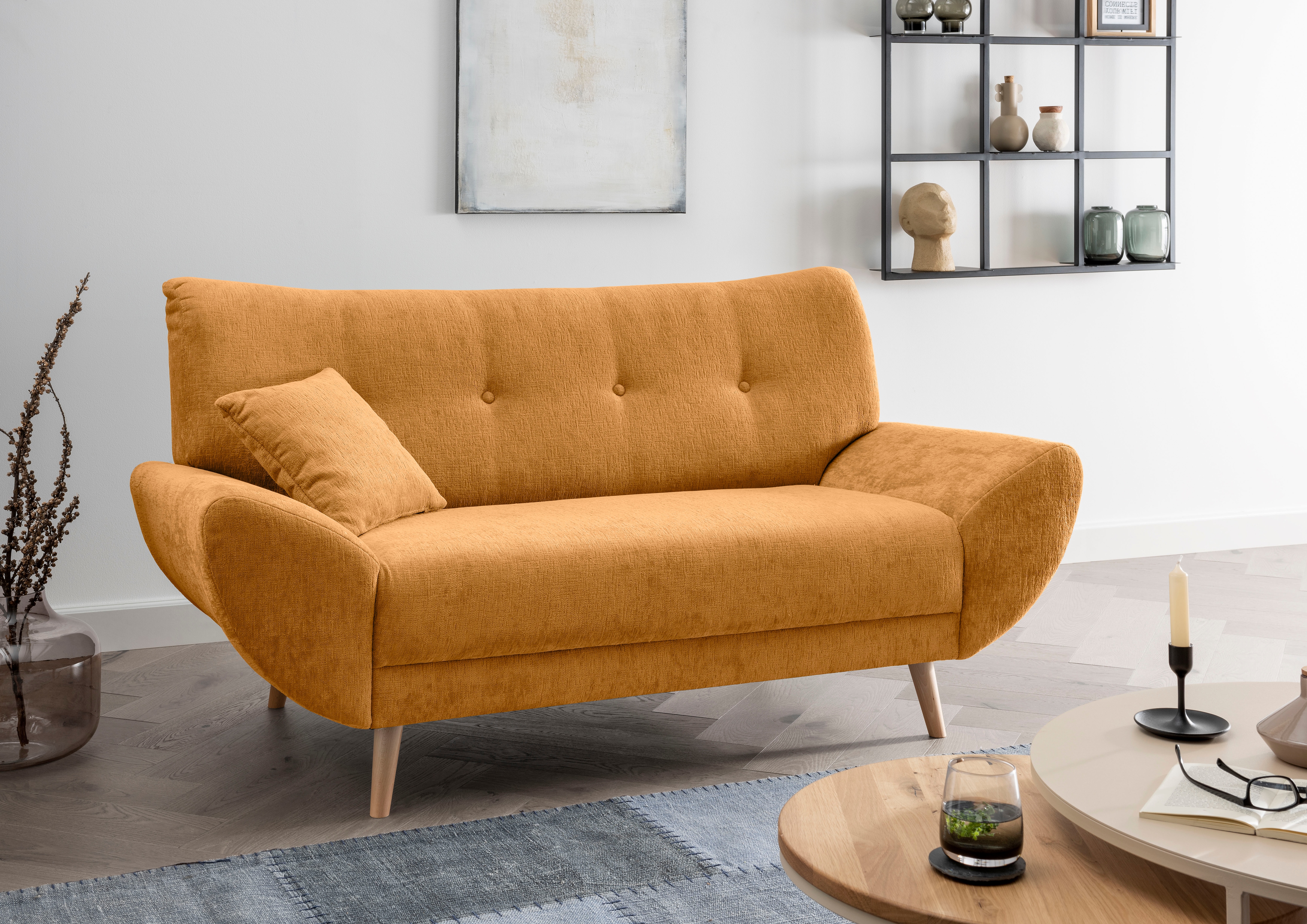 Home affaire 2-Sitzer "Basta komfortable Wellenunterfederung, Breite 174cm"