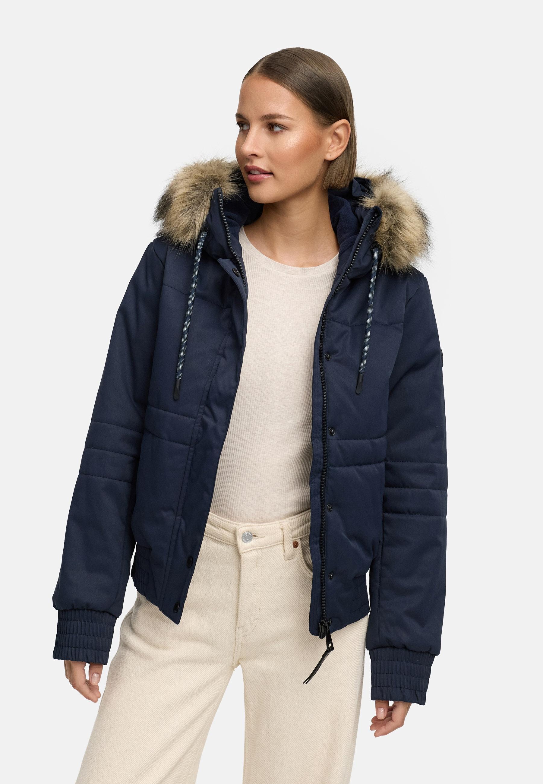 Ragwear Winterjacke »Deluxia YOUMODO« mit Kapuze modische Damen Bomberjacke mit Kunstfell