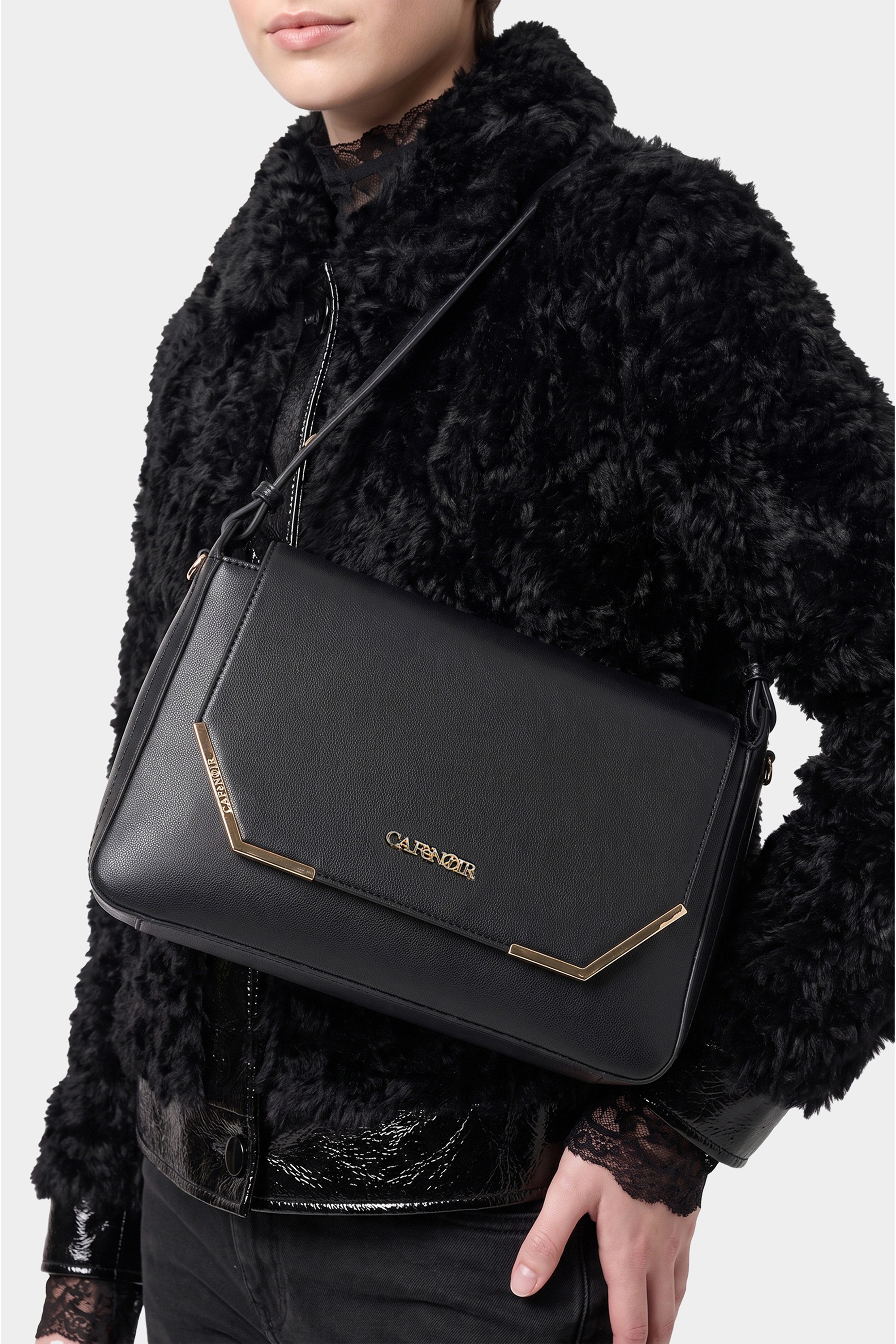 CAFèNoir Schultertasche »SHOULDER BAG WITH FLAP C3NI1129 Damen« Schultertasche Damen, Abendtasche, Handtasche, Fashion, Lifestyle